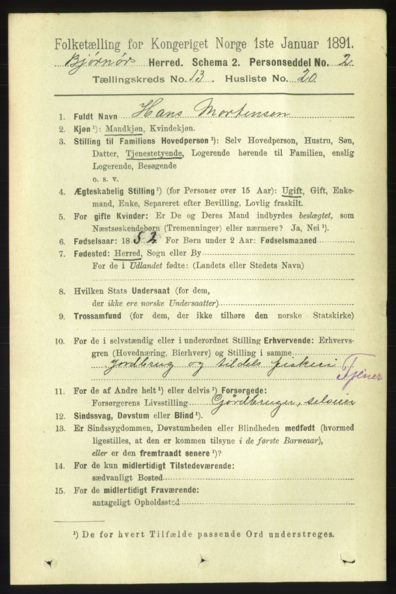 RA, 1891 census for 1632 Bjørnør, 1891, p. 5679