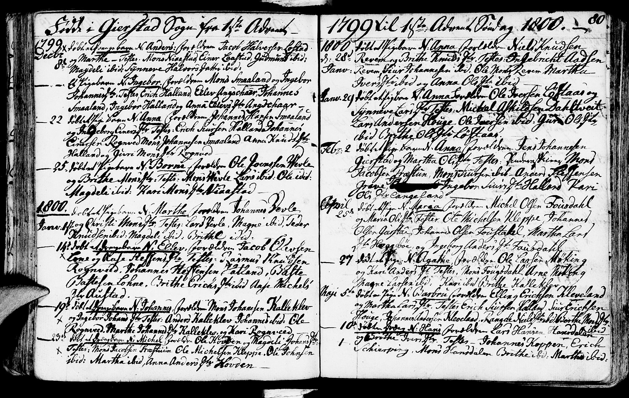 Haus sokneprestembete, SAB/A-75601/H/Haa: Parish register (official) no. A 11, 1796-1816, p. 80