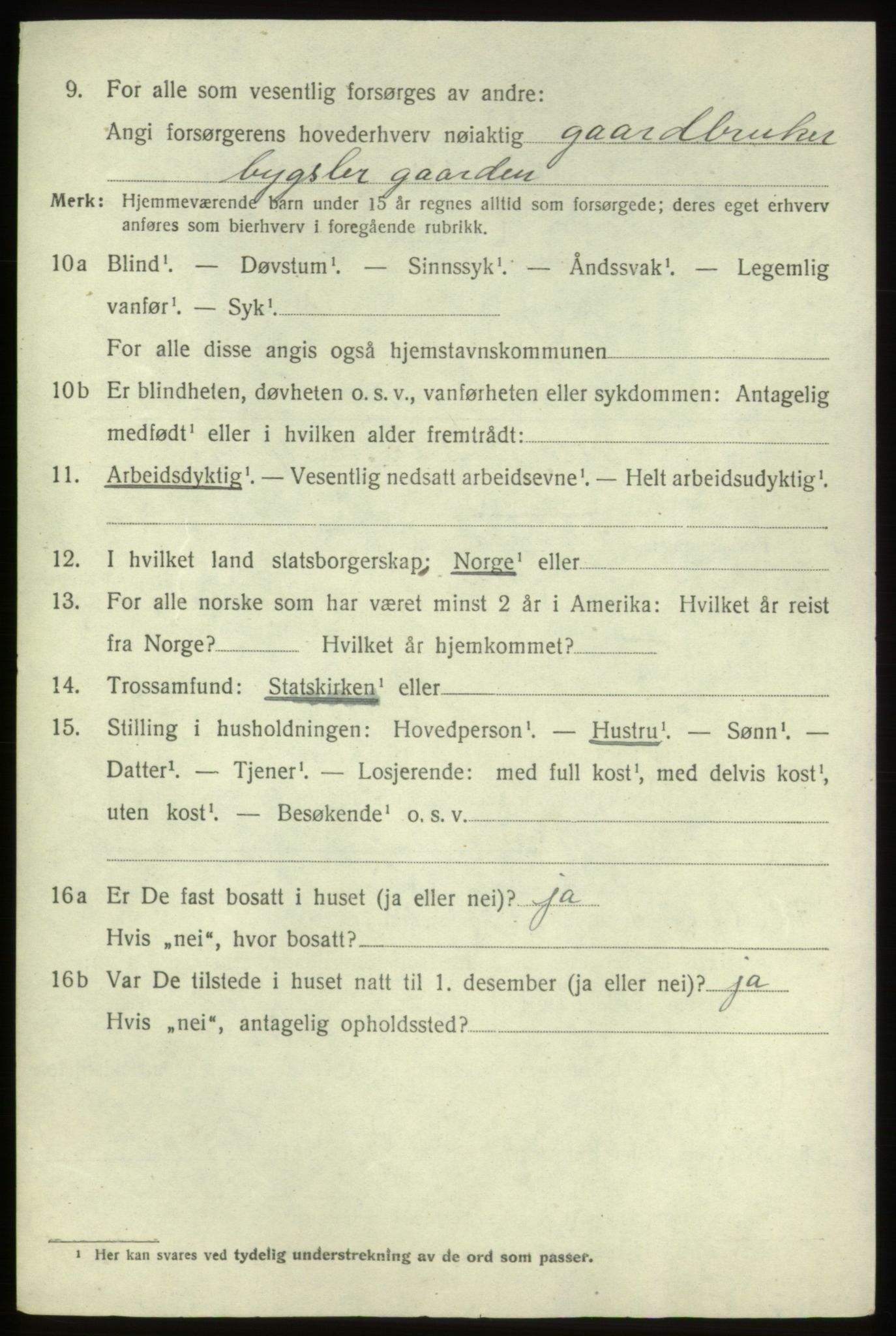 SAB, 1920 census for Fitjar, 1920, p. 1577