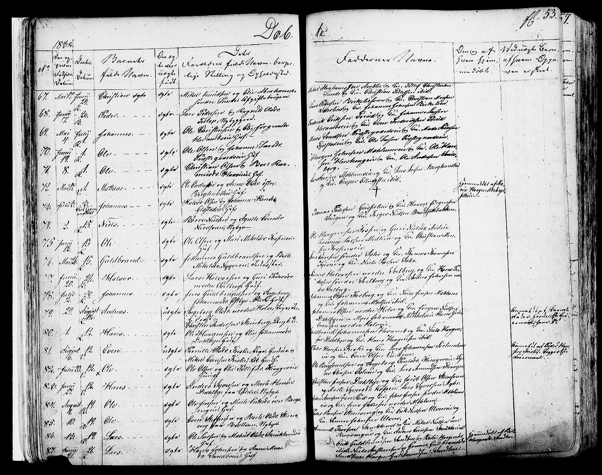 Ringsaker prestekontor, SAH/PREST-014/K/Ka/L0007: Parish register (official) no. 7A, 1826-1837, p. 53