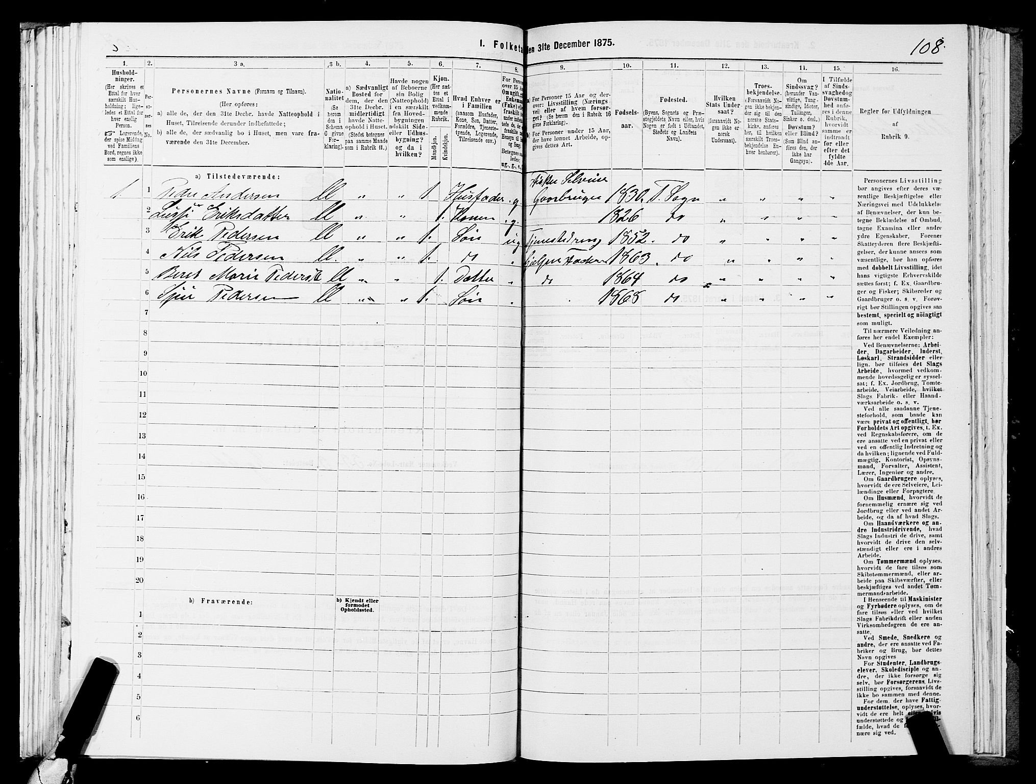 SATØ, 1875 census for 2013P Talvik, 1875, p. 2108