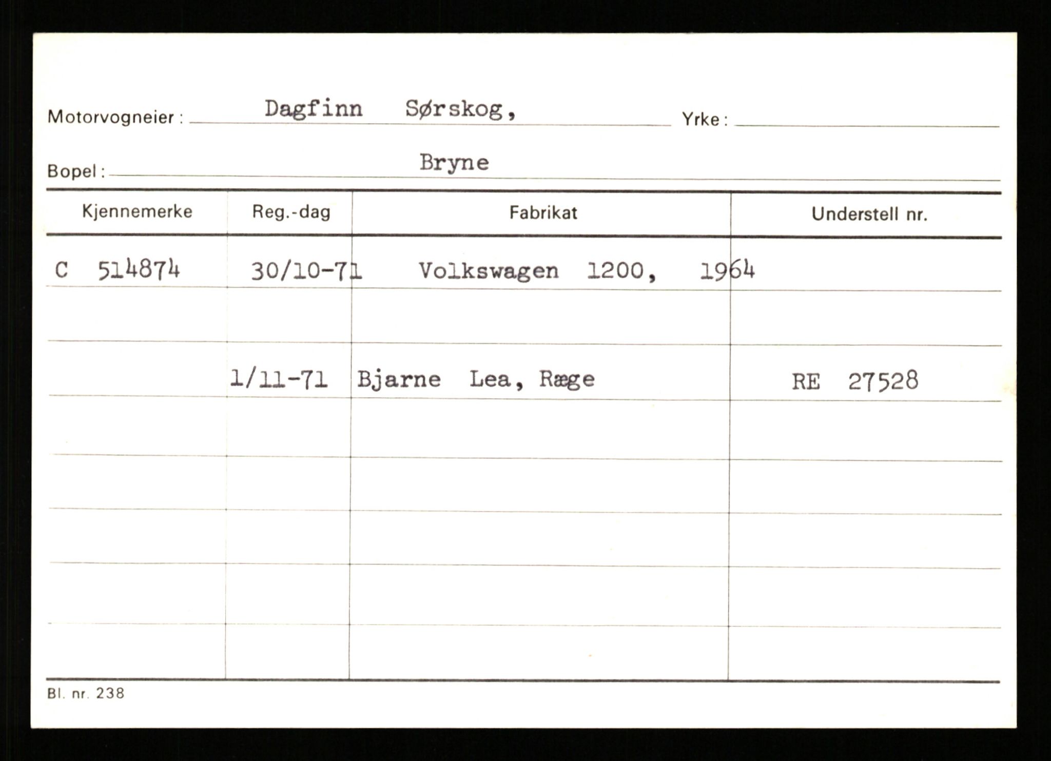 Stavanger trafikkstasjon, SAST/A-101942/0/G/L0012: Registreringsnummer: 363571 - 800000, 1930-1971, p. 807