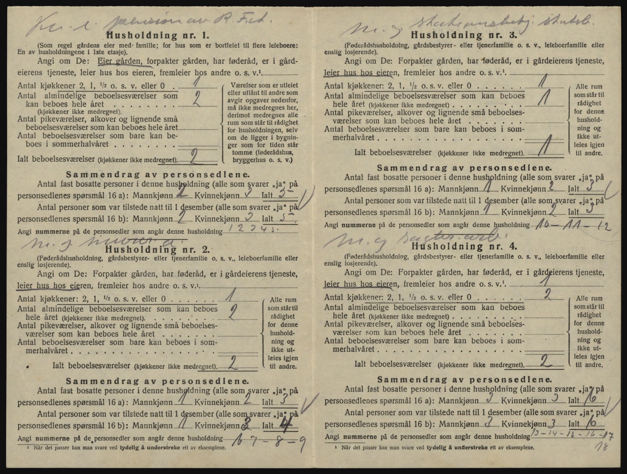 SAO, 1920 census for Glemmen, 1920, p. 300