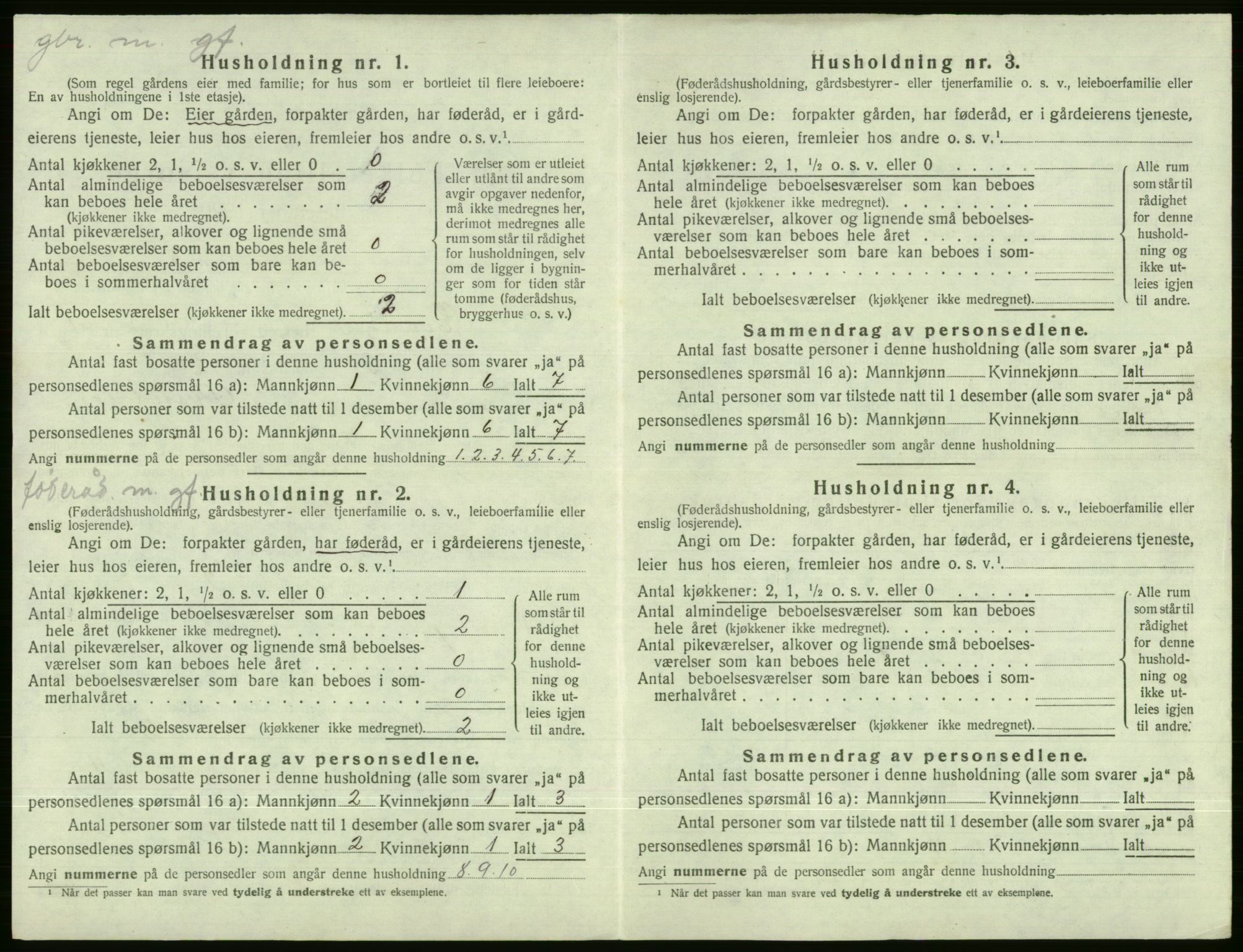 SAB, 1920 census for Evanger, 1920, p. 66