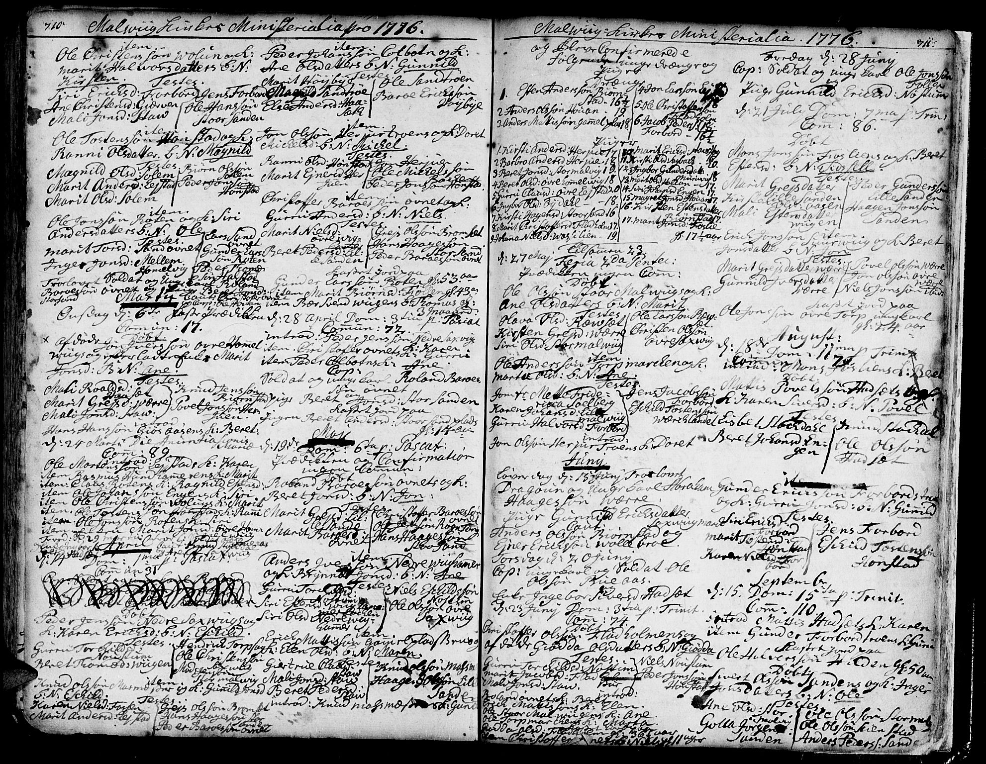 Ministerialprotokoller, klokkerbøker og fødselsregistre - Sør-Trøndelag, SAT/A-1456/606/L0277: Parish register (official) no. 606A01 /3, 1727-1780, p. 710-711