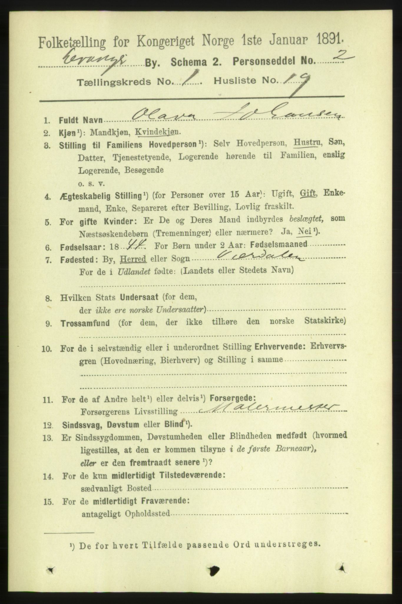 RA, 1891 census for 1701 Levanger, 1891, p. 268