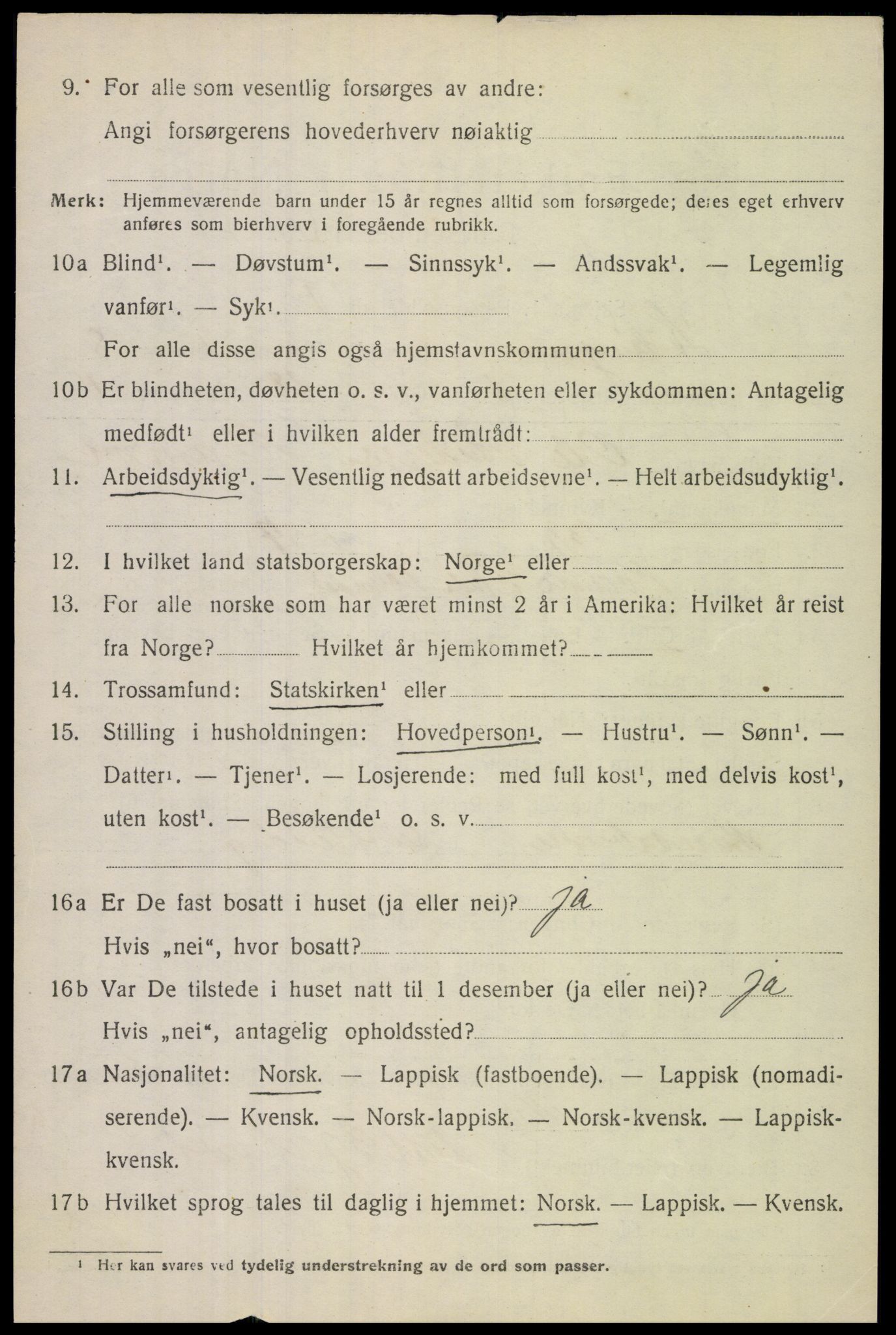 SAT, 1920 census for Lødingen, 1920, p. 5292