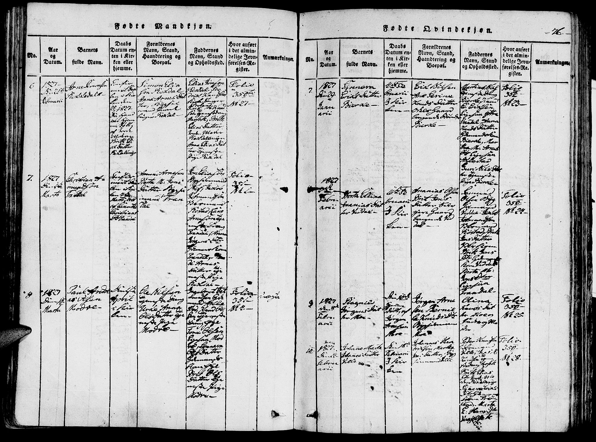 Ministerialprotokoller, klokkerbøker og fødselsregistre - Møre og Romsdal, AV/SAT-A-1454/515/L0207: Parish register (official) no. 515A03, 1819-1829, p. 76