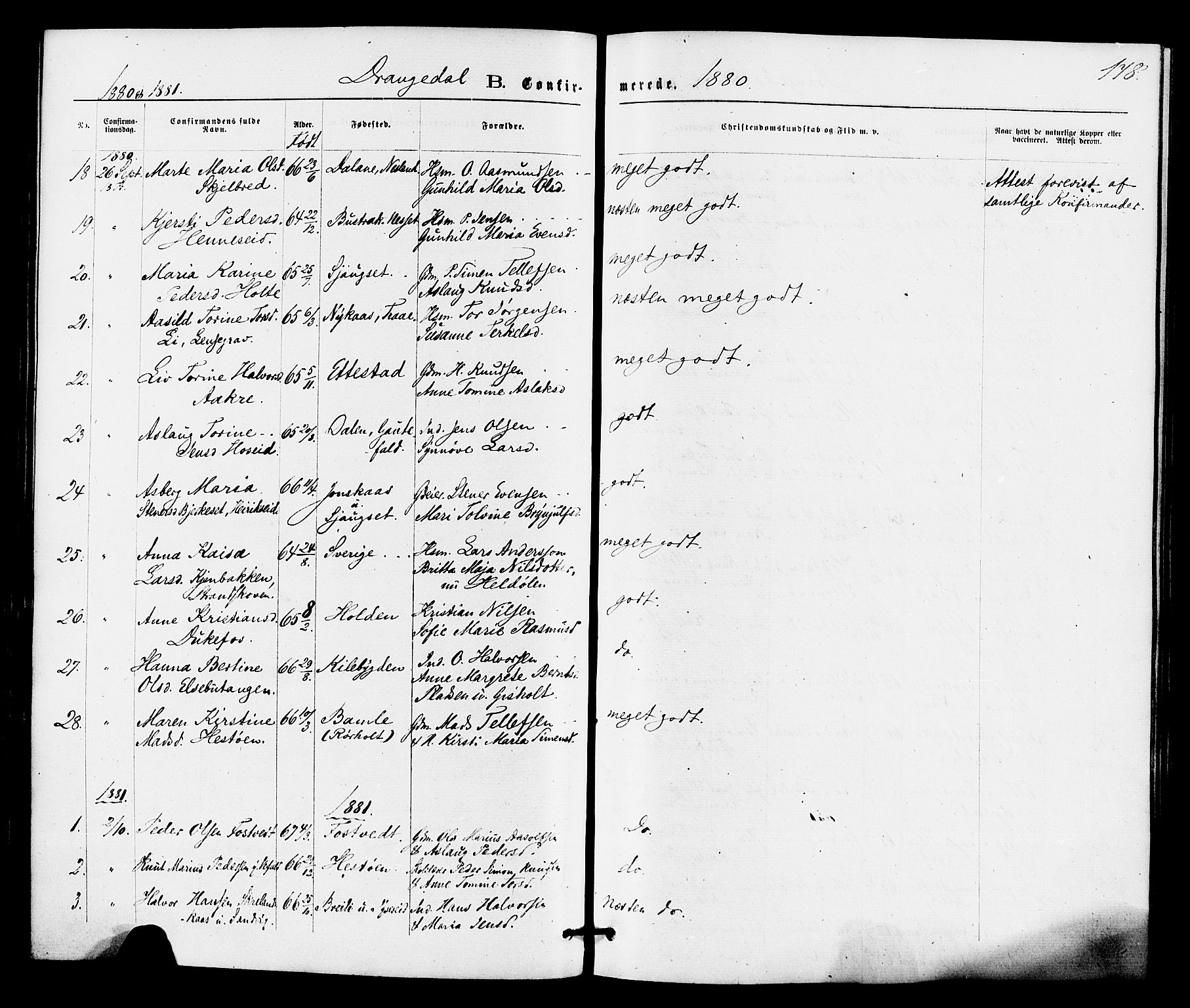 Drangedal kirkebøker, SAKO/A-258/F/Fa/L0009: Parish register (official) no. 9 /1, 1872-1884, p. 178