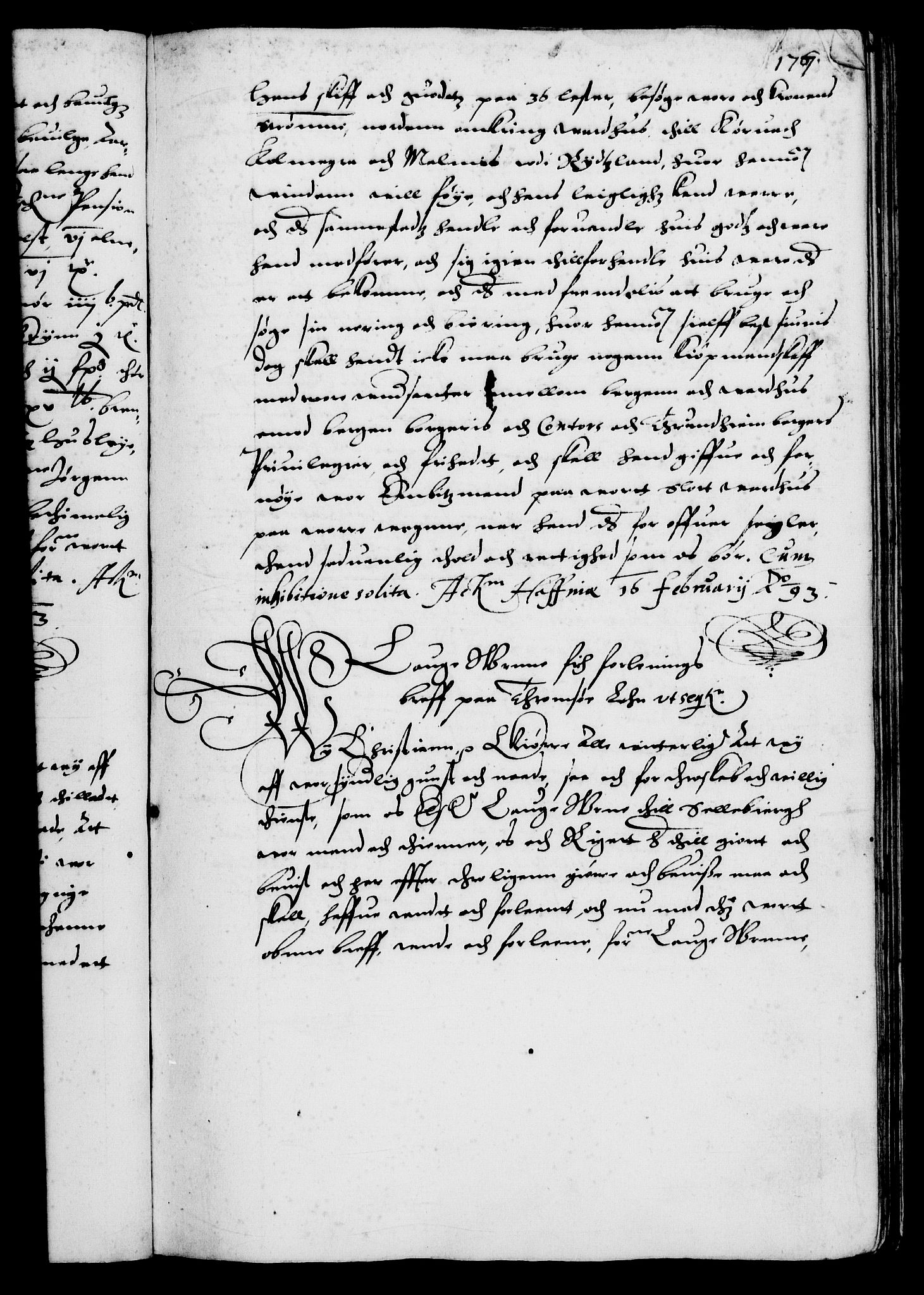 Danske Kanselli 1572-1799, AV/RA-EA-3023/F/Fc/Fca/Fcaa/L0002: Norske registre (mikrofilm), 1588-1596, p. 177a