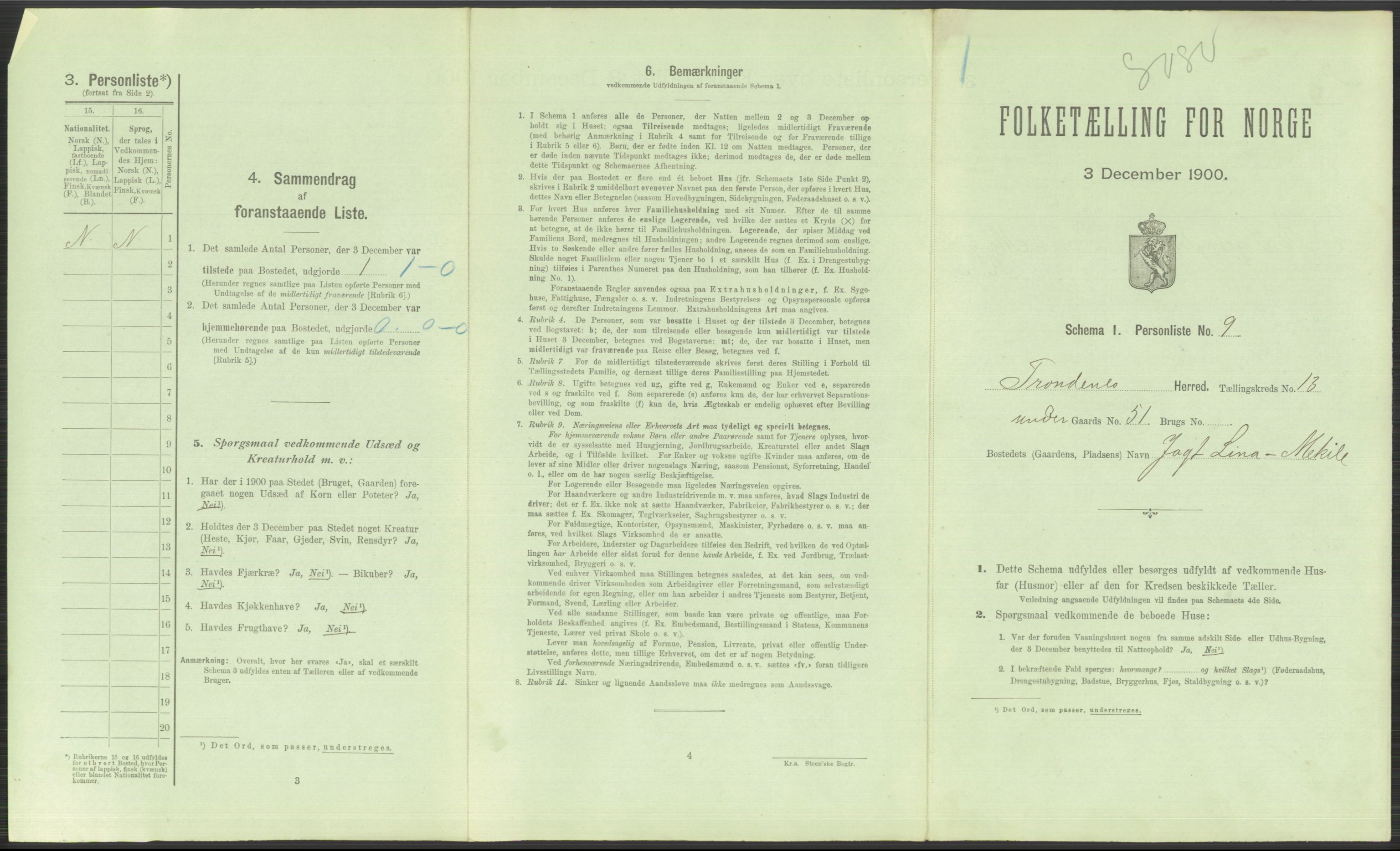 RA, 1900 Census - ship lists from ships in Norwegian harbours, harbours abroad and at sea, 1900, p. 3427