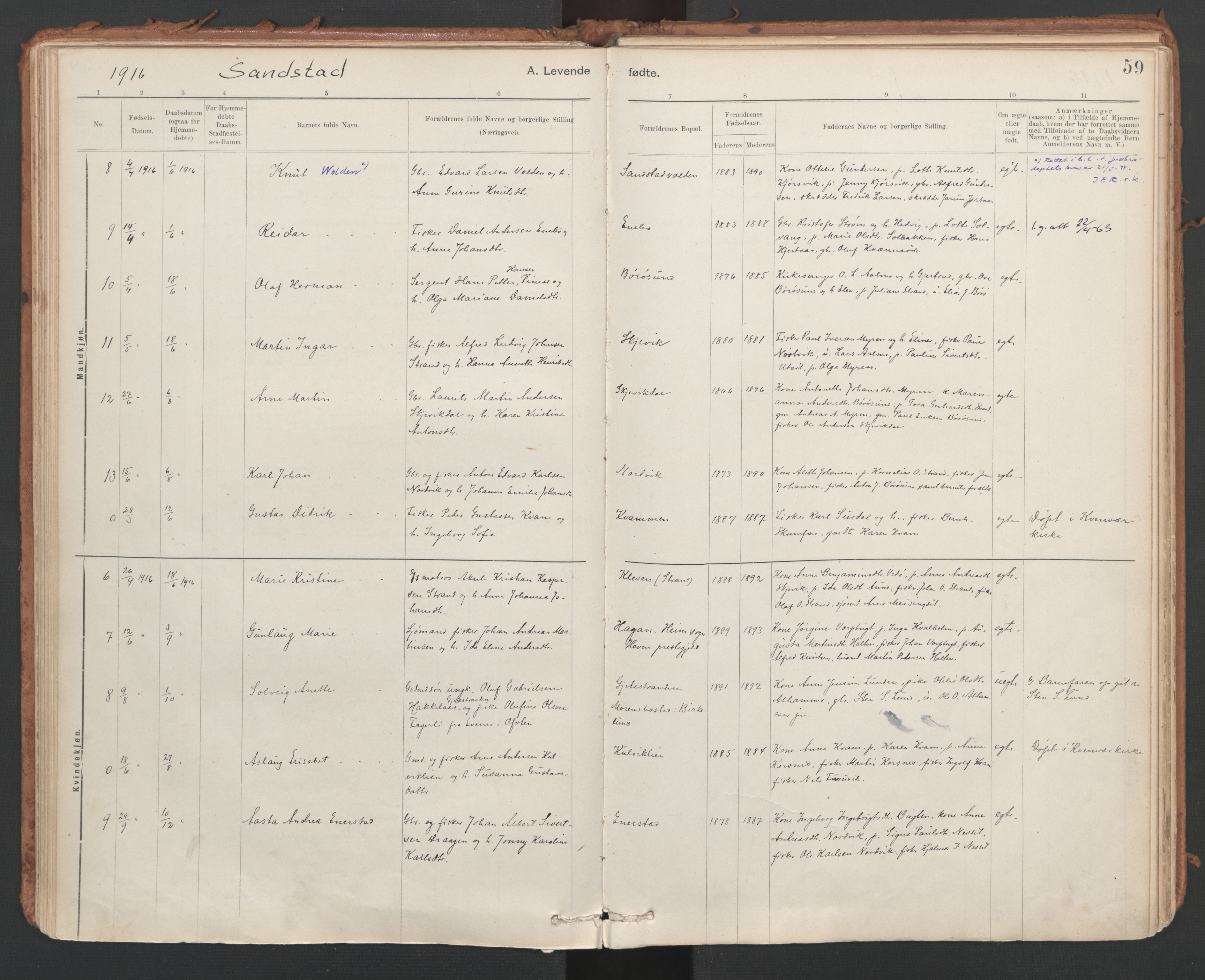 Ministerialprotokoller, klokkerbøker og fødselsregistre - Sør-Trøndelag, SAT/A-1456/639/L0572: Parish register (official) no. 639A01, 1890-1920, p. 59
