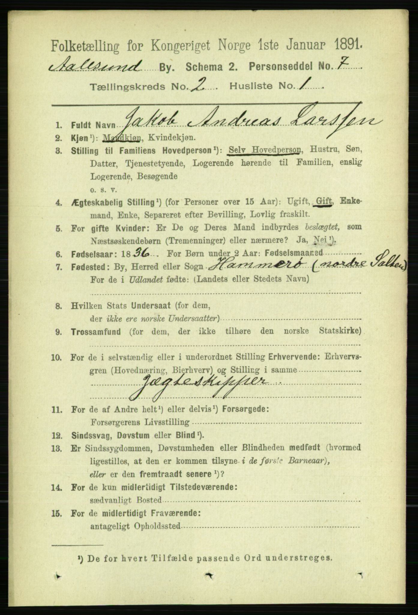 RA, 1891 census for 1501 Ålesund, 1891, p. 1729