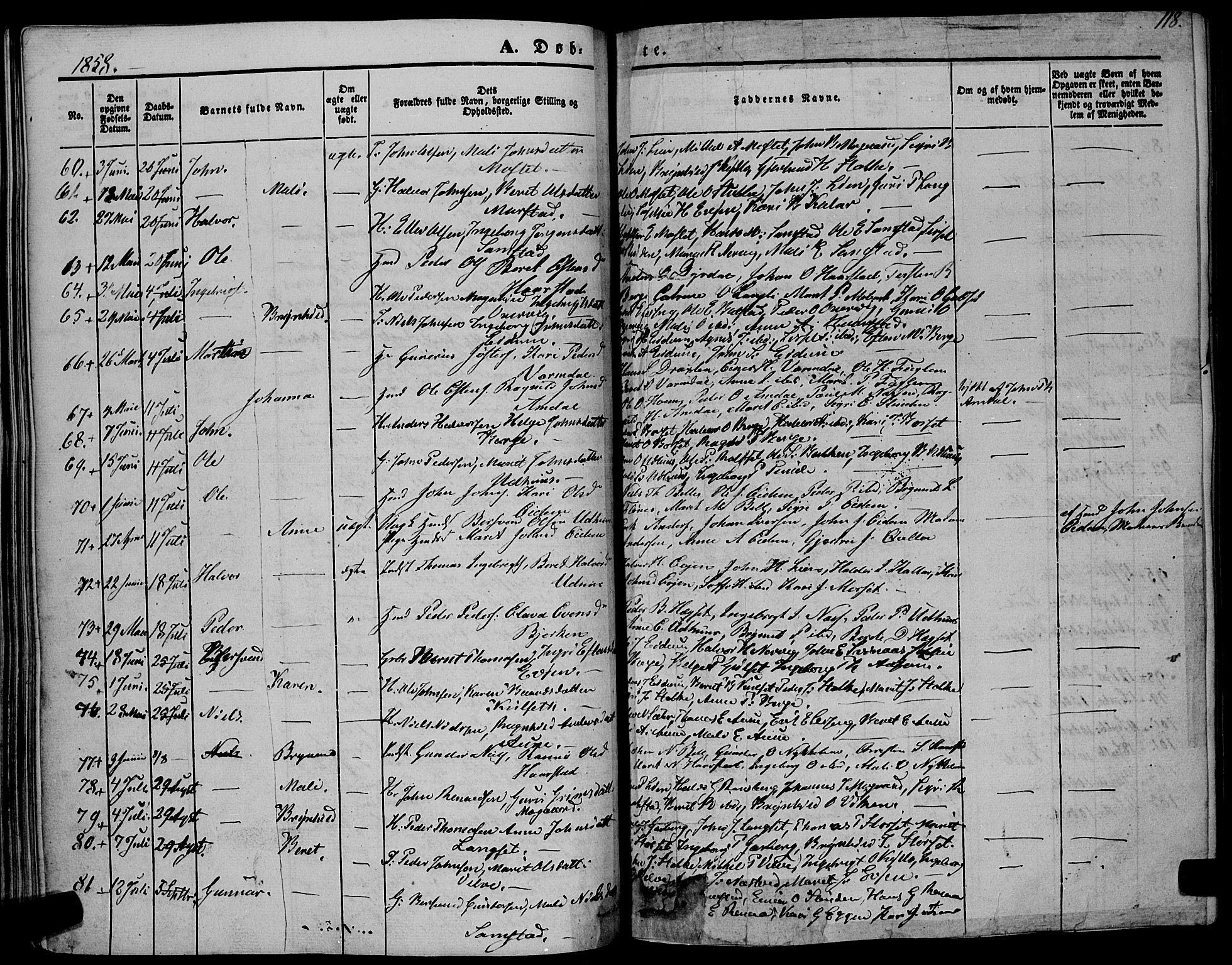 Ministerialprotokoller, klokkerbøker og fødselsregistre - Sør-Trøndelag, AV/SAT-A-1456/695/L1145: Parish register (official) no. 695A06 /1, 1843-1859, p. 118