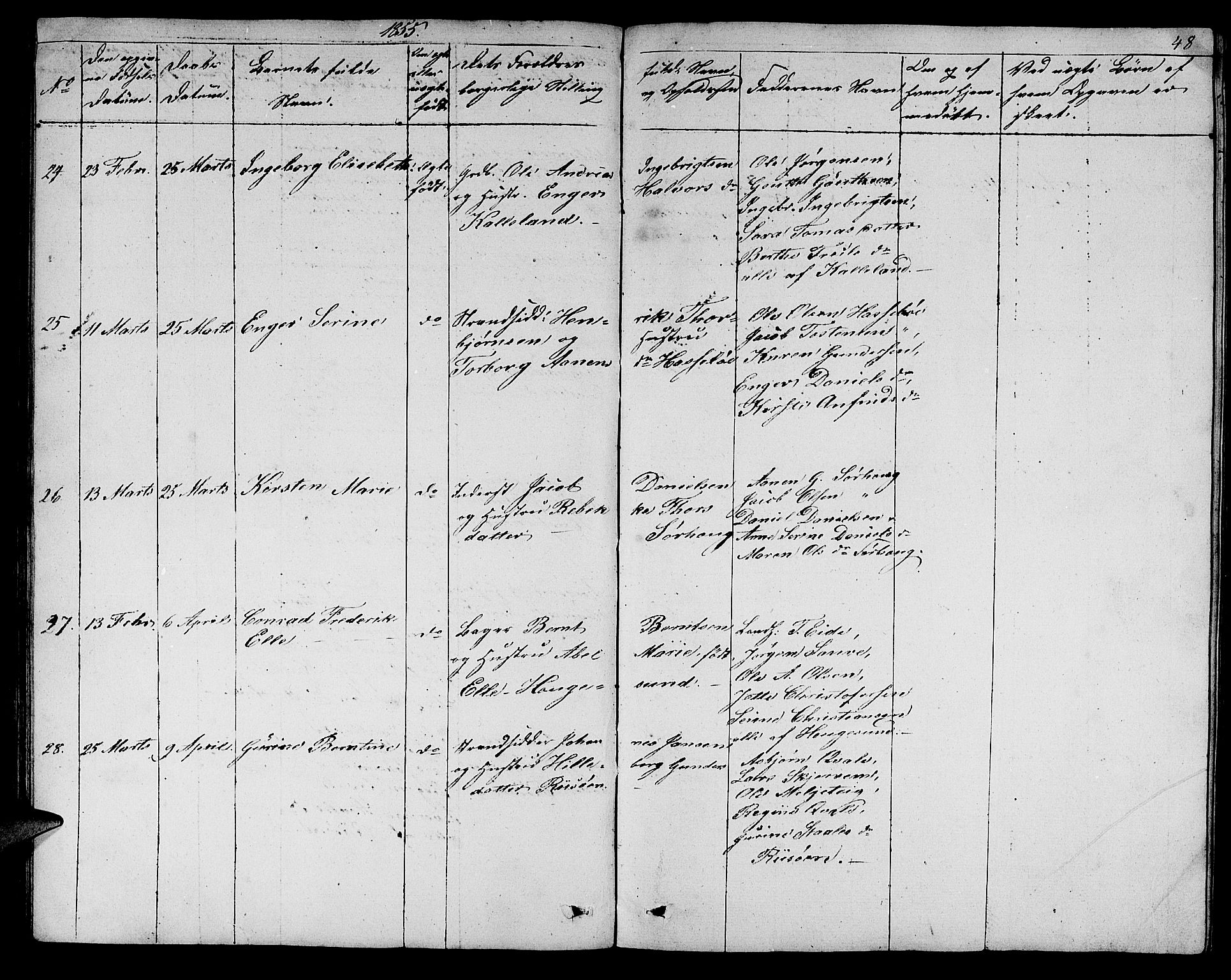 Torvastad sokneprestkontor, AV/SAST-A -101857/H/Ha/Hab/L0004: Parish register (copy) no. B 4, 1850-1864, p. 48