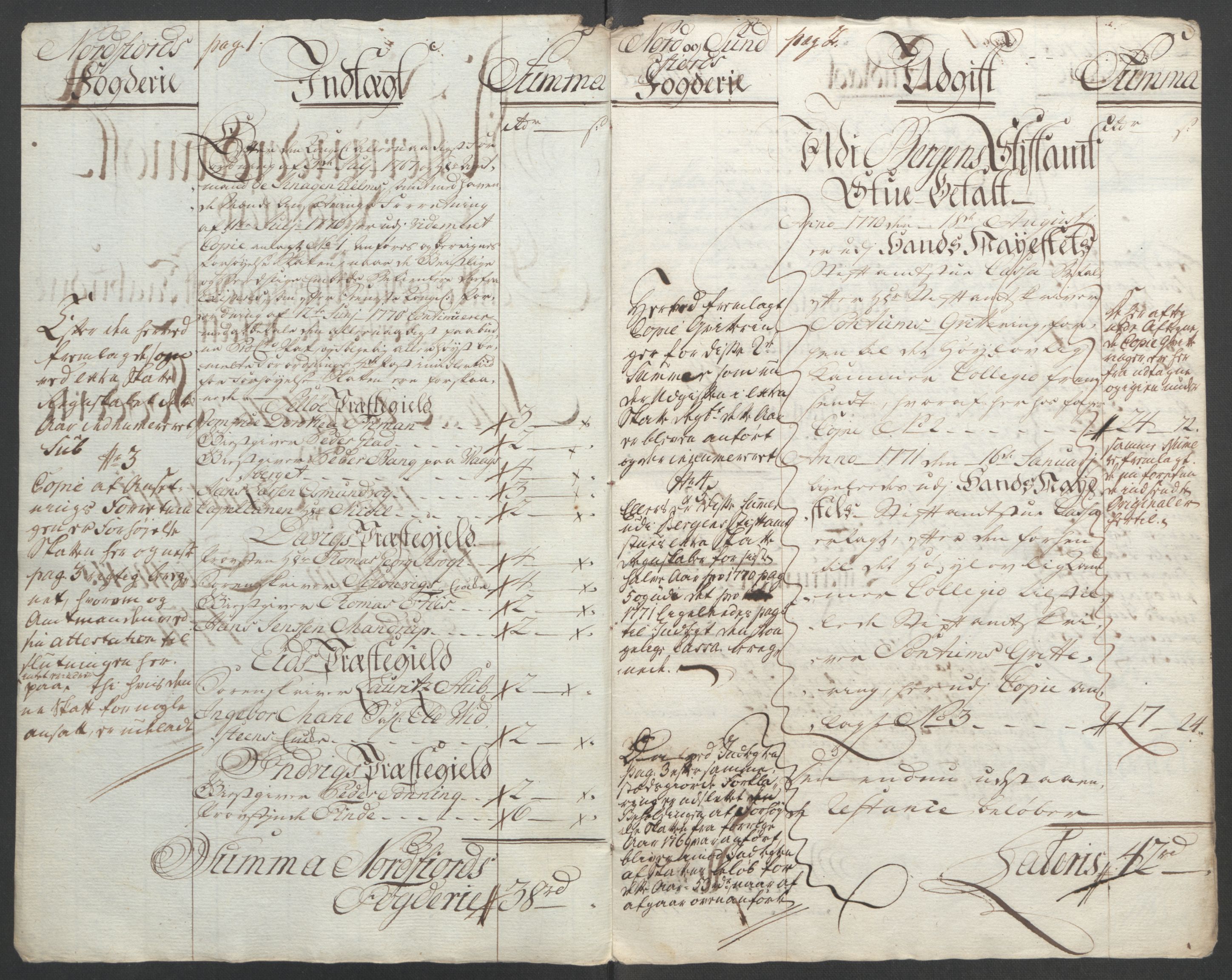 Rentekammeret inntil 1814, Reviderte regnskaper, Fogderegnskap, AV/RA-EA-4092/R53/L3550: Ekstraskatten Sunn- og Nordfjord, 1762-1771, p. 309