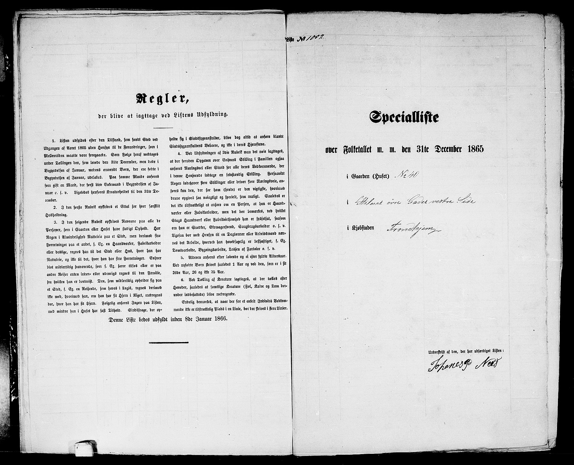 RA, 1865 census for Trondheim, 1865, p. 2085