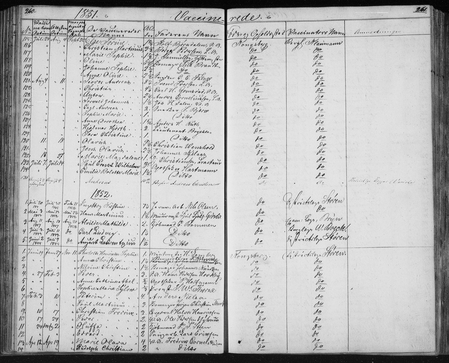 Kongsberg kirkebøker, AV/SAKO-A-22/F/Fa/L0009: Parish register (official) no. I 9, 1839-1858, p. 260-261
