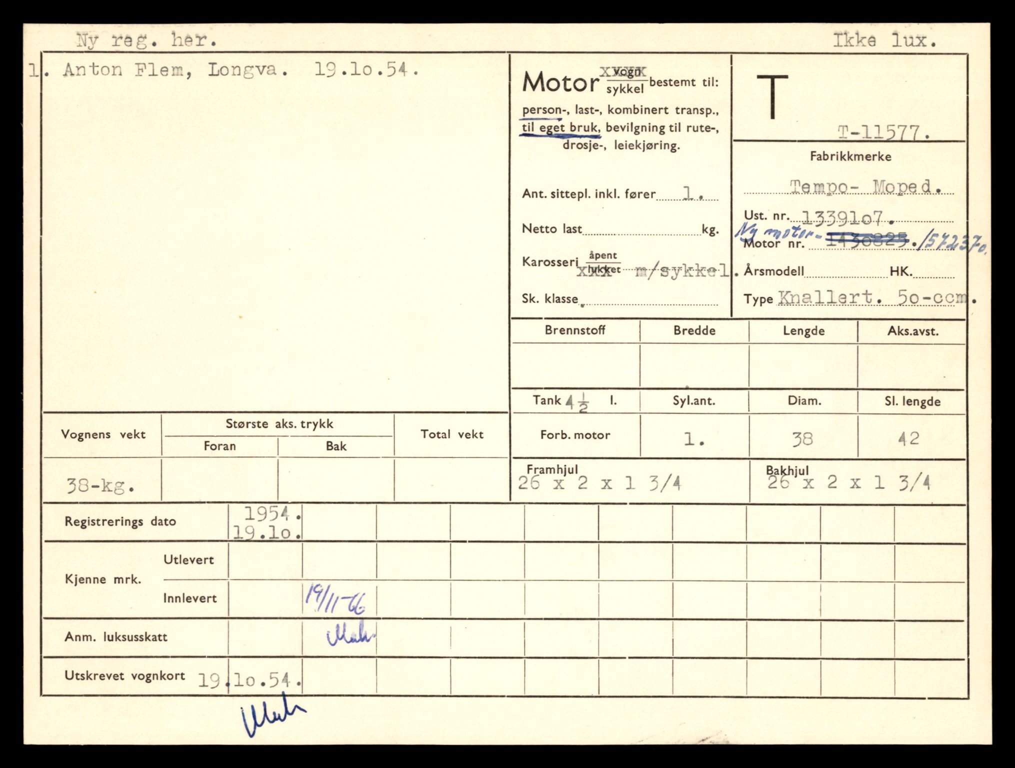 Møre og Romsdal vegkontor - Ålesund trafikkstasjon, AV/SAT-A-4099/F/Fe/L0029: Registreringskort for kjøretøy T 11430 - T 11619, 1927-1998, p. 2385