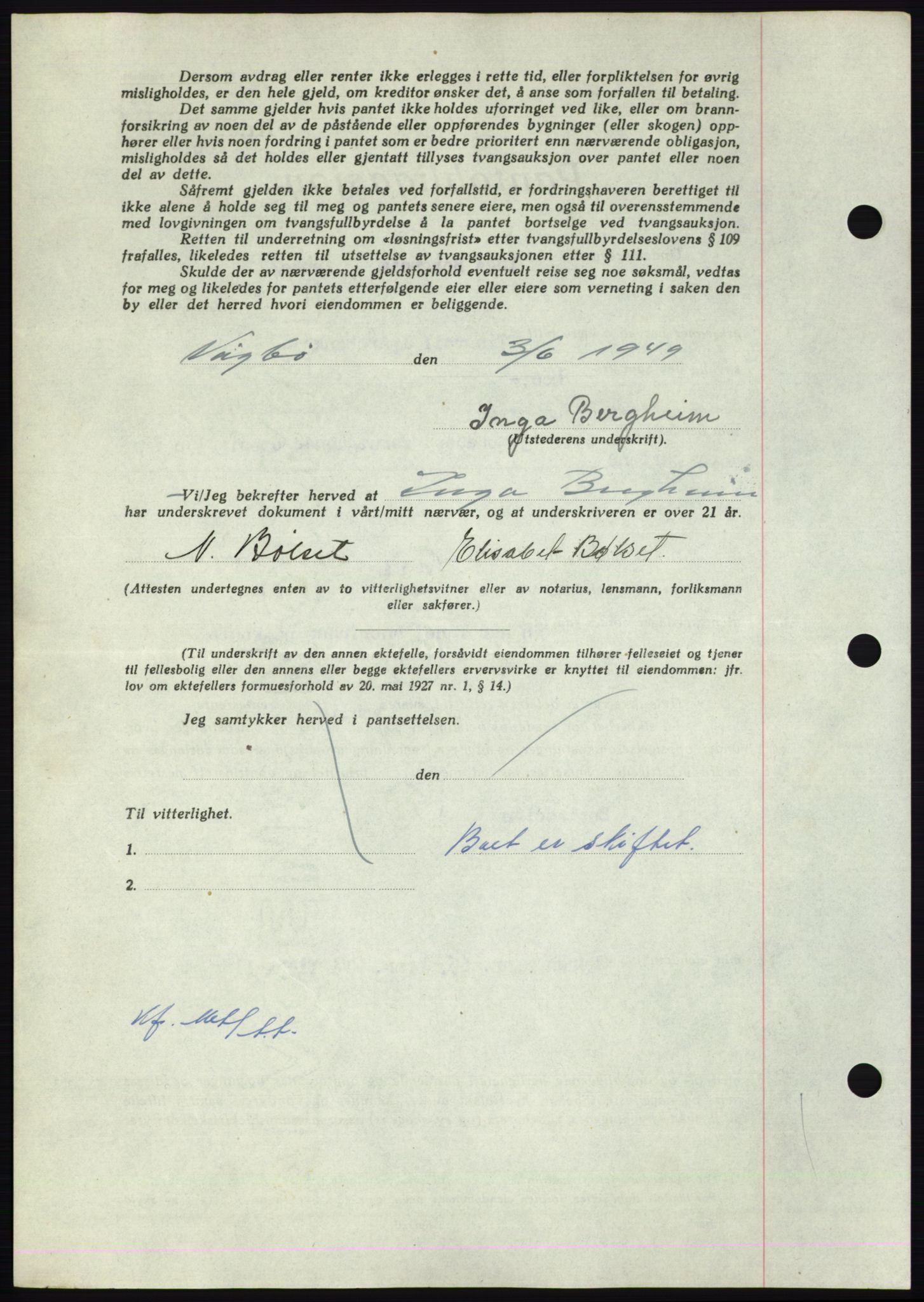 Nordmøre sorenskriveri, AV/SAT-A-4132/1/2/2Ca: Mortgage book no. B101, 1949-1949, Diary no: : 1650/1949