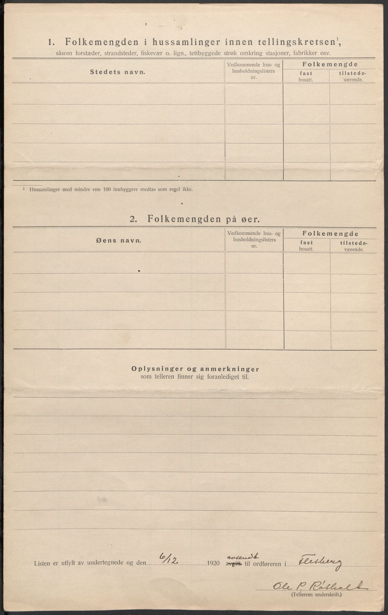SAKO, 1920 census for Flesberg, 1920, p. 41
