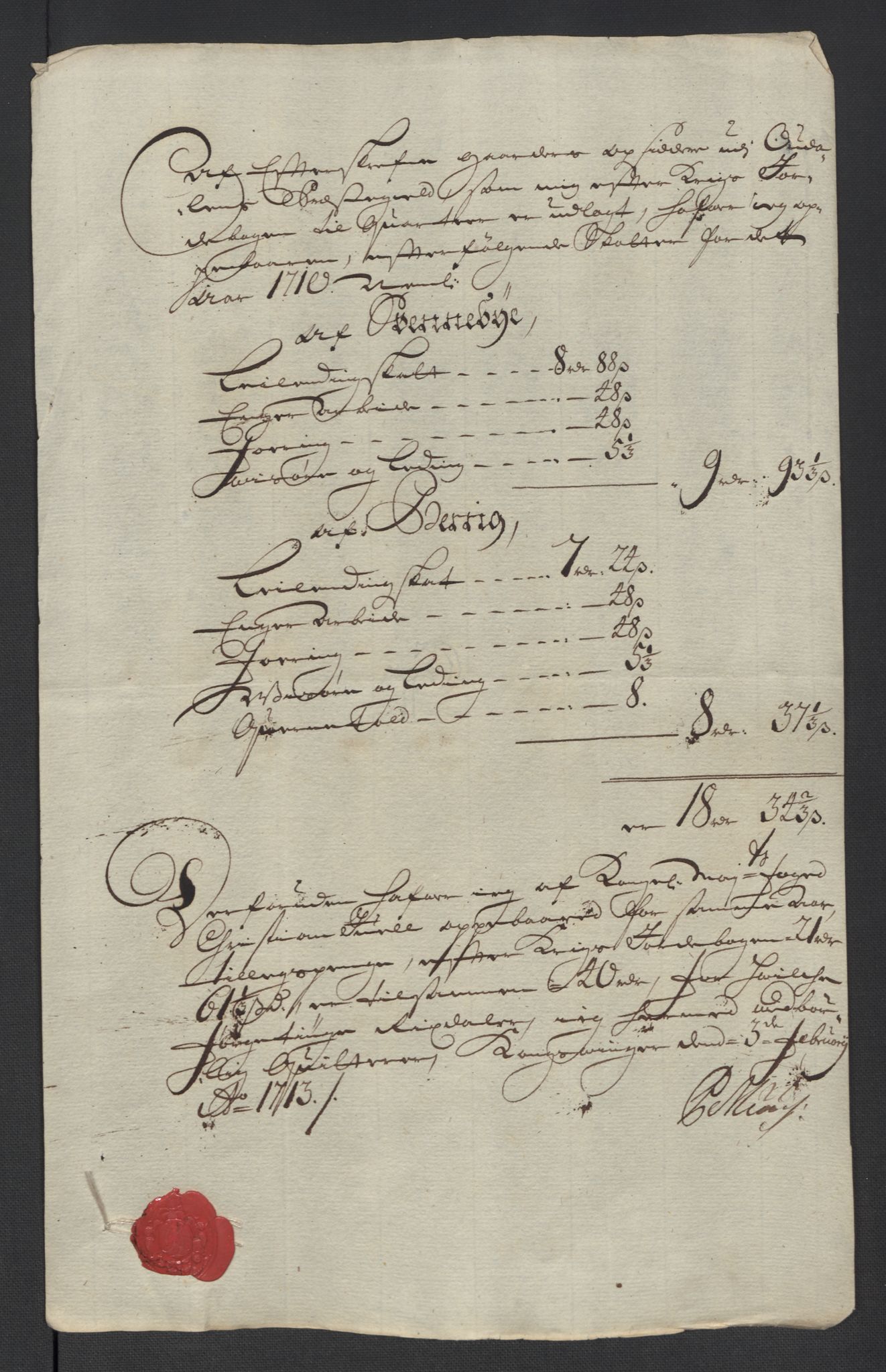 Rentekammeret inntil 1814, Reviderte regnskaper, Fogderegnskap, AV/RA-EA-4092/R13/L0847: Fogderegnskap Solør, Odal og Østerdal, 1710, p. 294