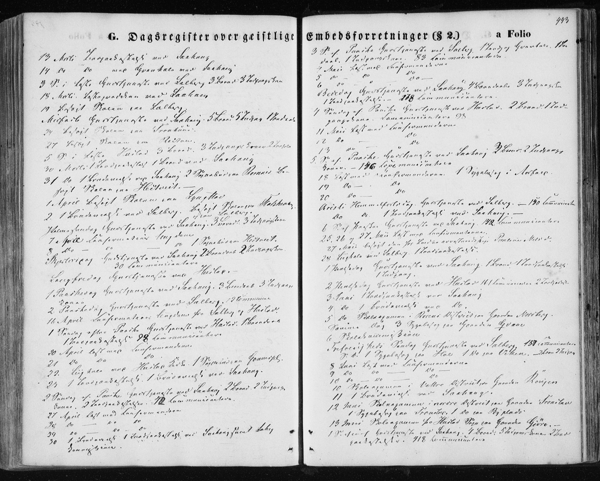 Ministerialprotokoller, klokkerbøker og fødselsregistre - Nord-Trøndelag, SAT/A-1458/730/L0283: Parish register (official) no. 730A08, 1855-1865, p. 443