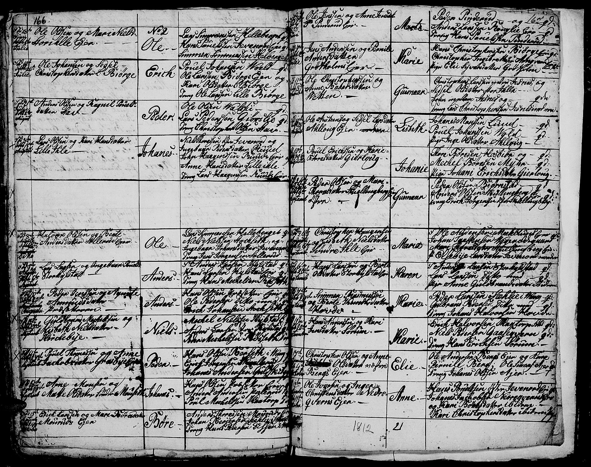 Vang prestekontor, Hedmark, AV/SAH-PREST-008/H/Ha/Hab/L0001: Parish register (copy) no. 1, 1792-1814, p. 166-167