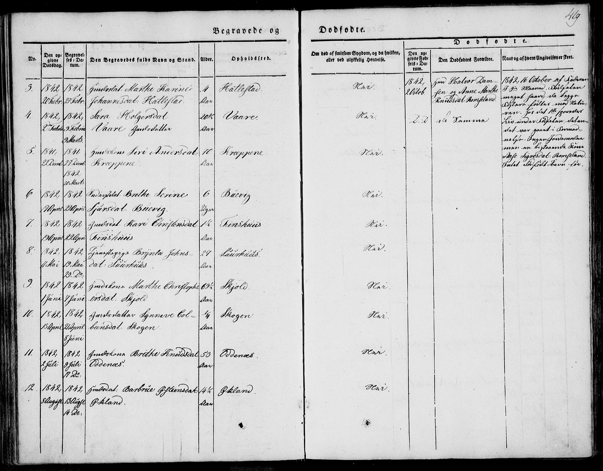 Skjold sokneprestkontor, AV/SAST-A-101847/H/Ha/Haa/L0006: Parish register (official) no. A 6.2, 1835-1858, p. 419