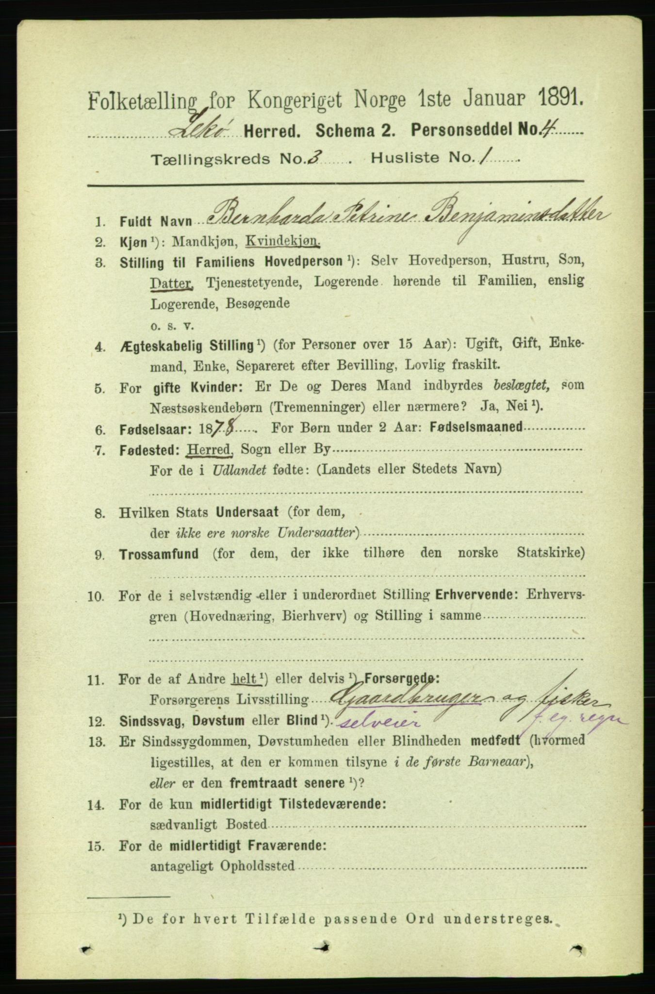 RA, 1891 census for 1755 Leka, 1891, p. 1403