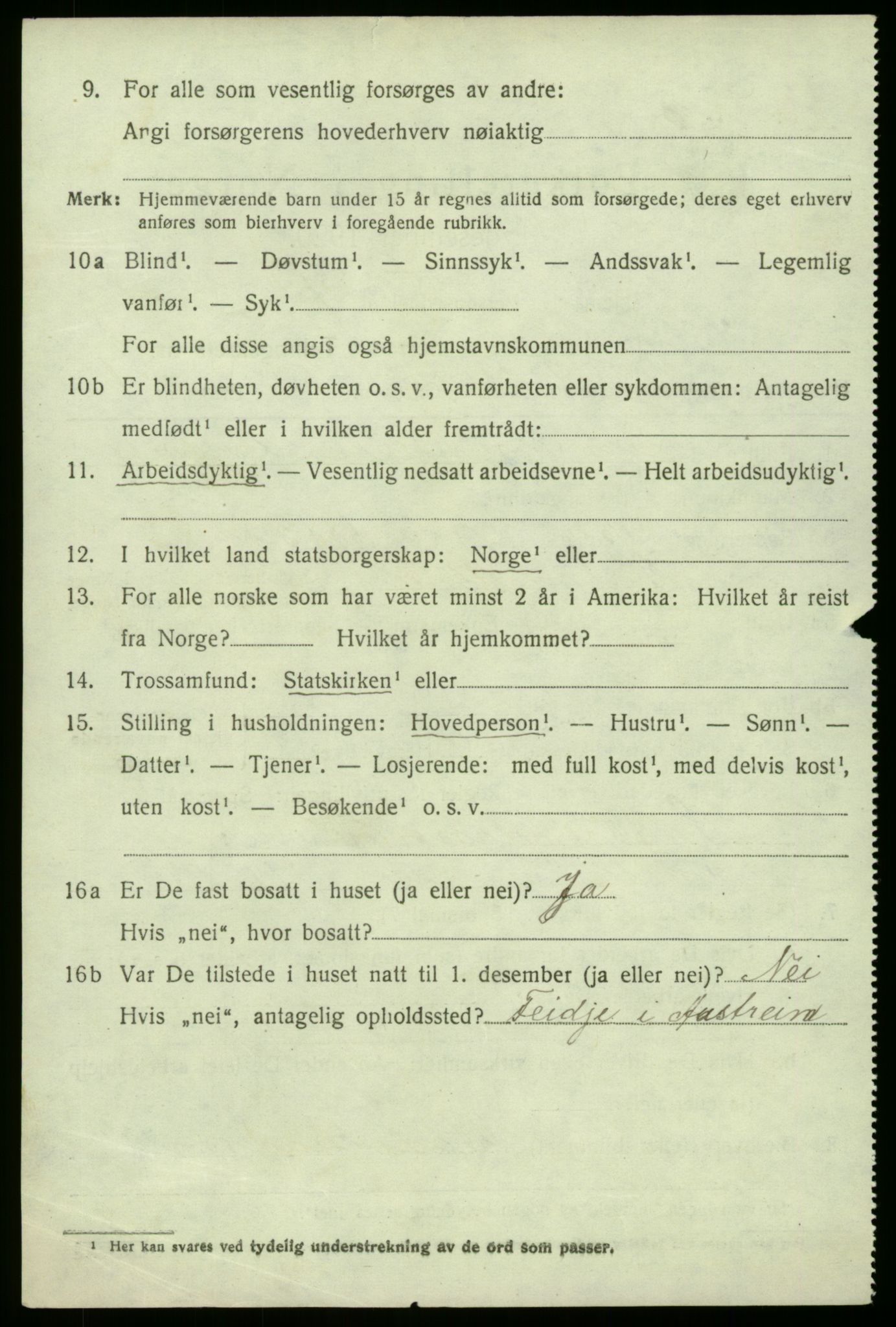 SAB, 1920 census for Hjelme, 1920, p. 2249