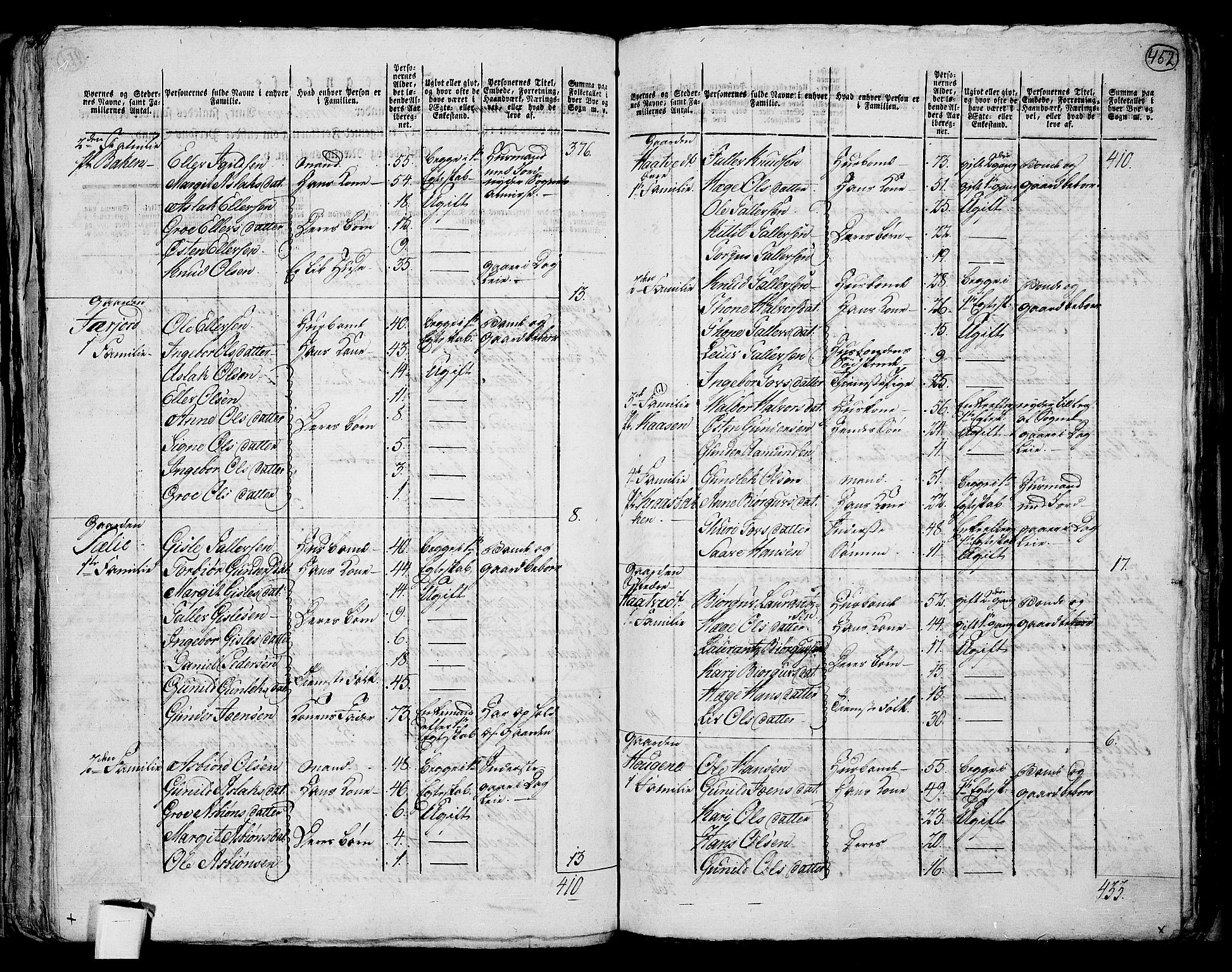 RA, 1801 census for 0829P Kviteseid, 1801, p. 451b-452a