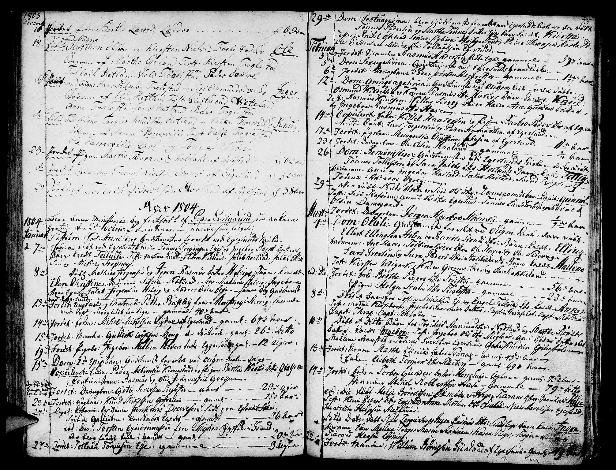 Eigersund sokneprestkontor, SAST/A-101807/S08/L0005: Parish register (official) no. A 5 /1, 1790-1808, p. 73
