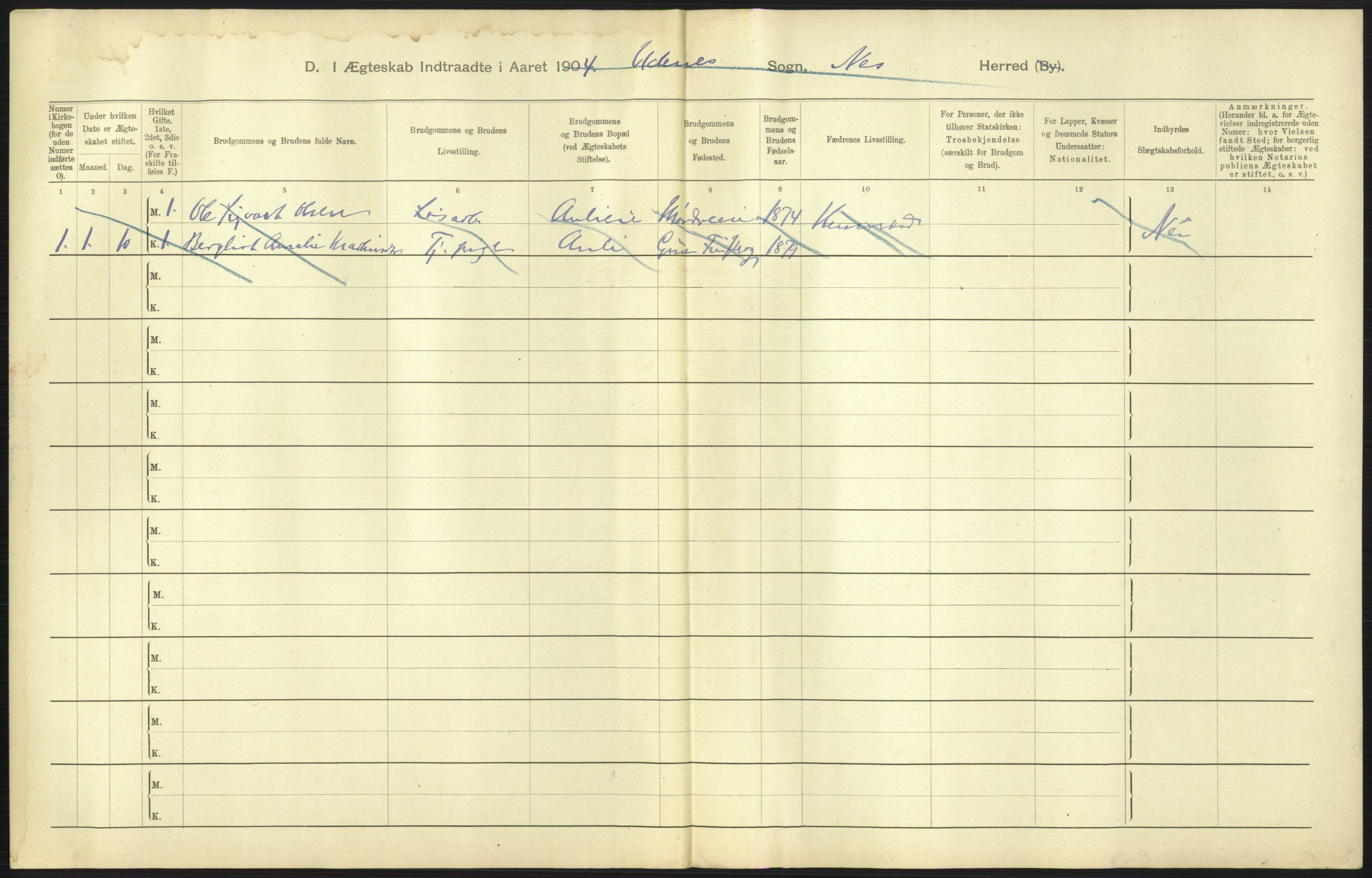 Statistisk sentralbyrå, Sosiodemografiske emner, Befolkning, AV/RA-S-2228/D/Df/Dfa/Dfab/L0002: Akershus amt: Fødte, gifte, døde, 1904, p. 465