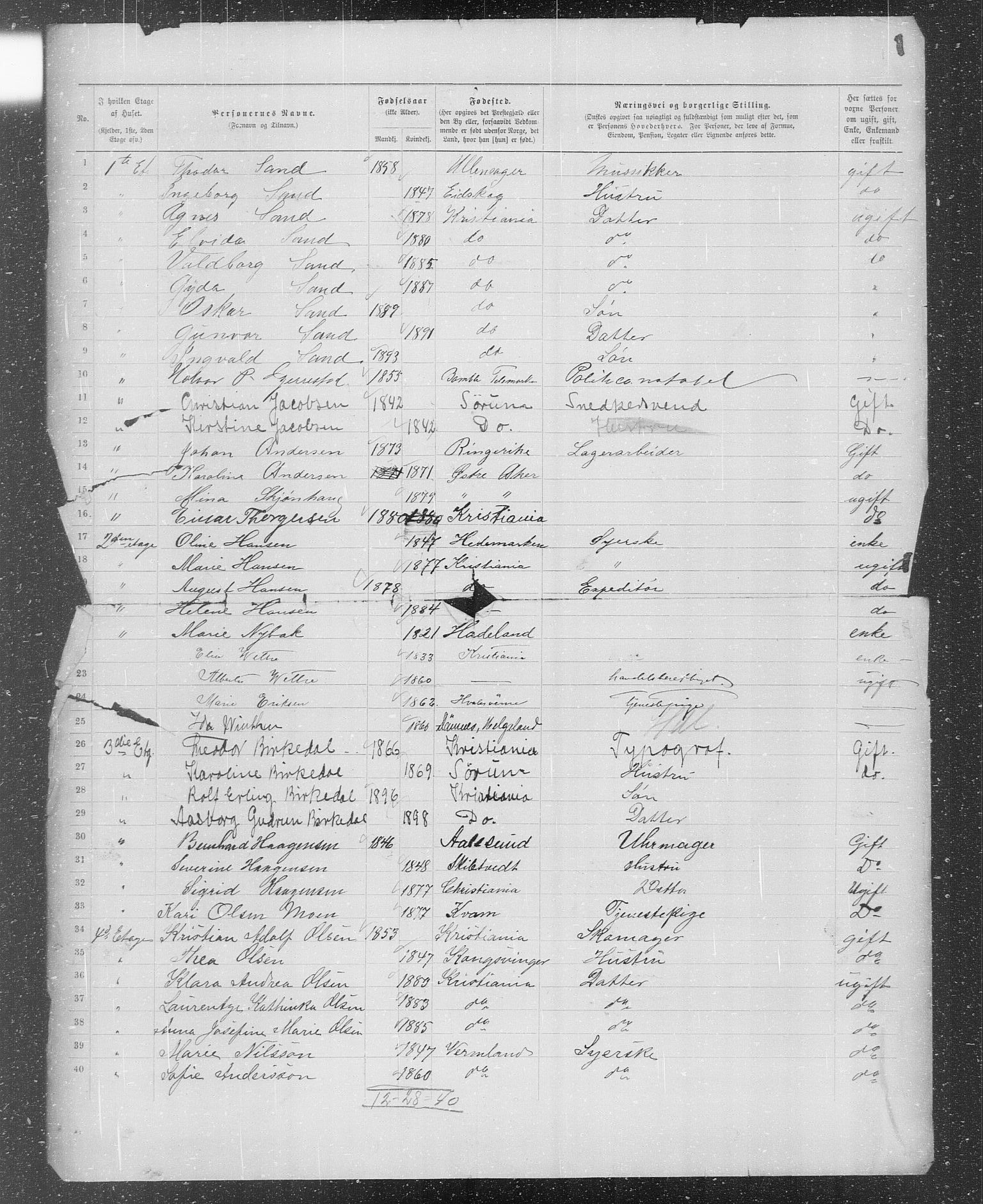 OBA, Municipal Census 1899 for Kristiania, 1899, p. 69