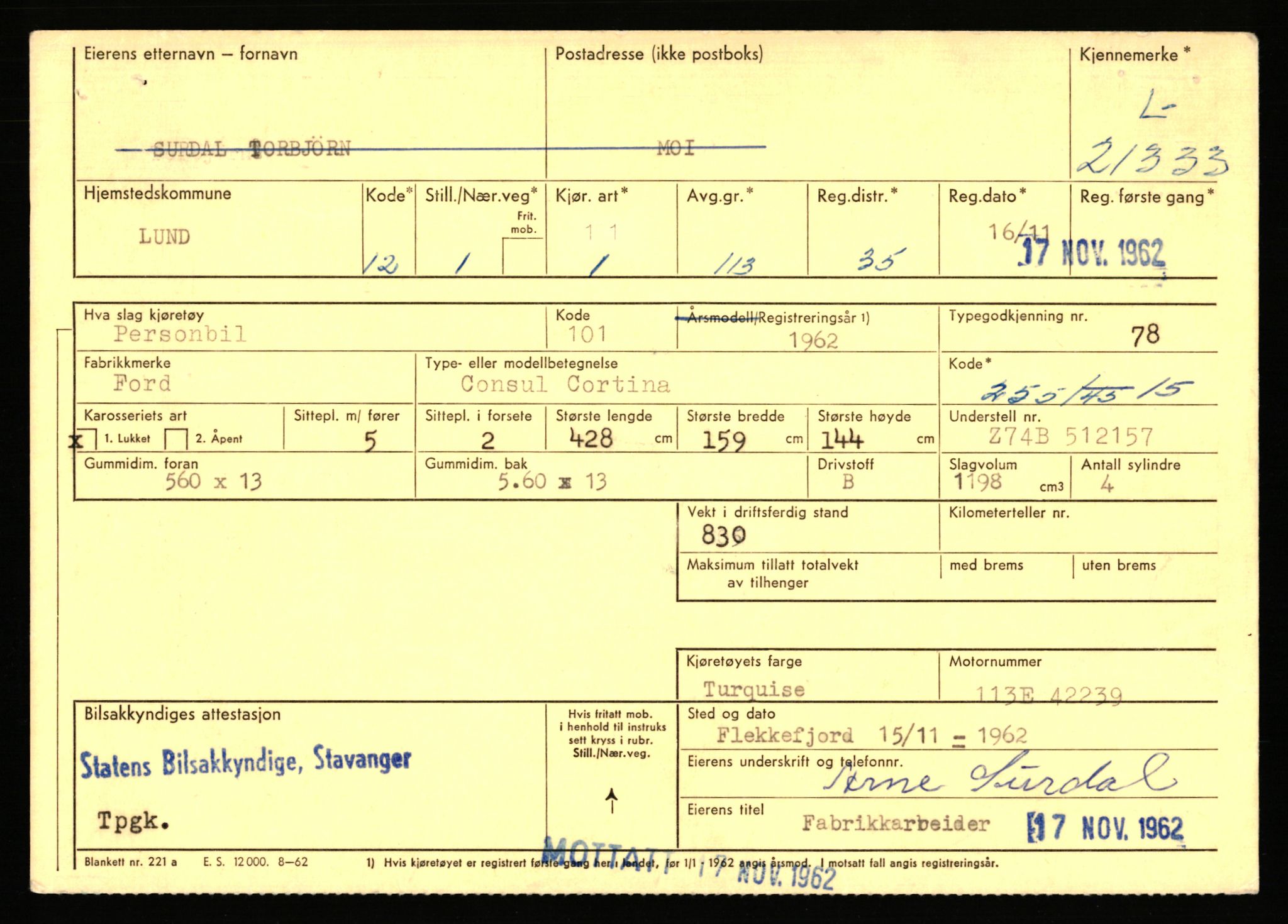 Stavanger trafikkstasjon, AV/SAST-A-101942/0/F/L0037: L-20500 - L-21499, 1930-1971, p. 2061