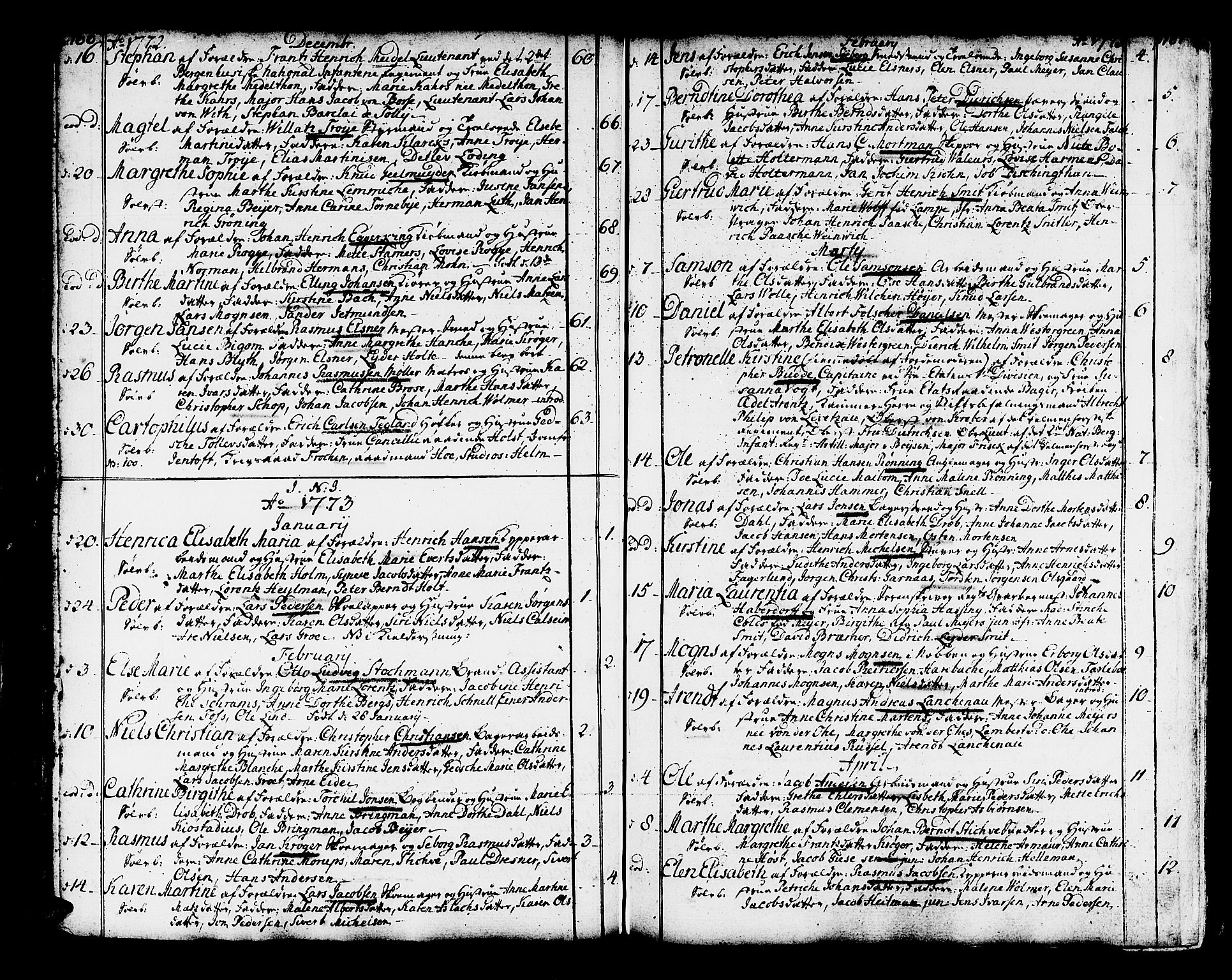 Domkirken sokneprestembete, SAB/A-74801/H/Haa/L0003: Parish register (official) no. A 3, 1758-1789, p. 166-167