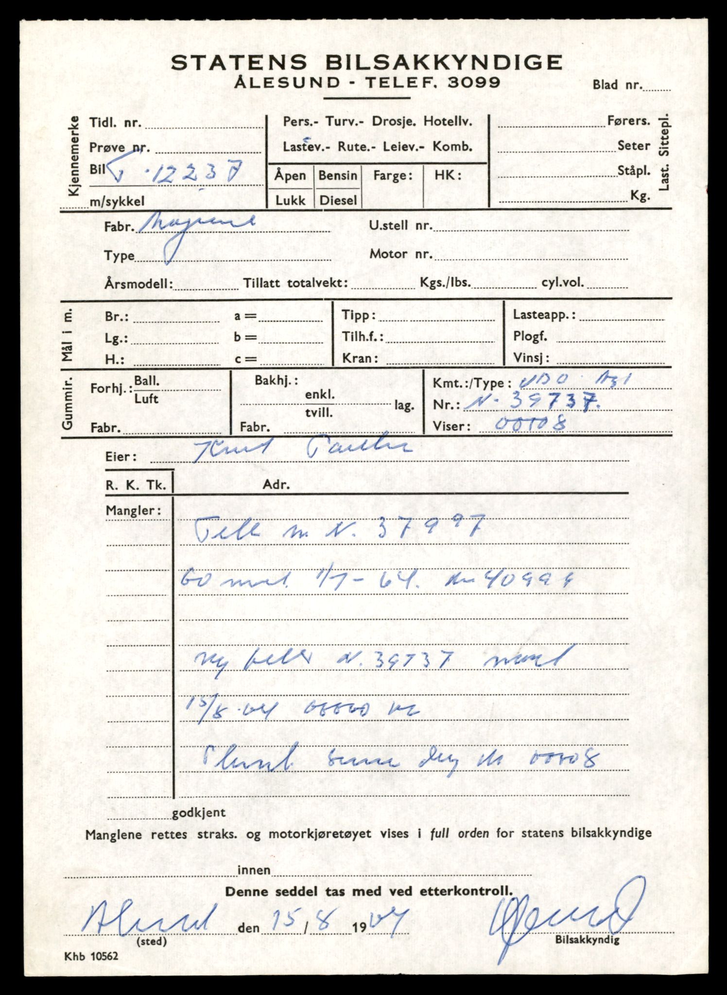 Møre og Romsdal vegkontor - Ålesund trafikkstasjon, SAT/A-4099/F/Fe/L0033: Registreringskort for kjøretøy T 12151 - T 12474, 1927-1998, p. 2269