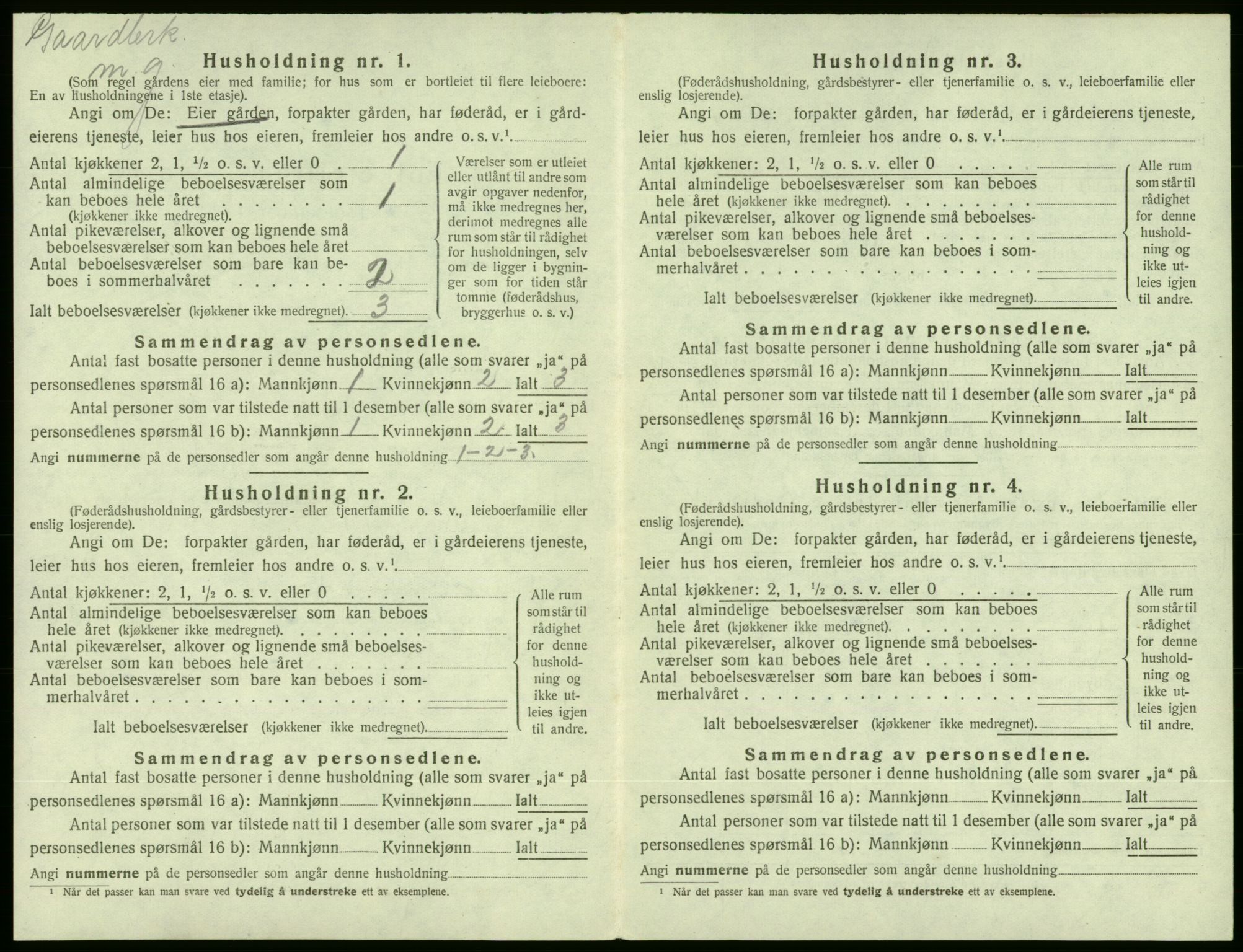 SAB, 1920 census for Etne, 1920, p. 201