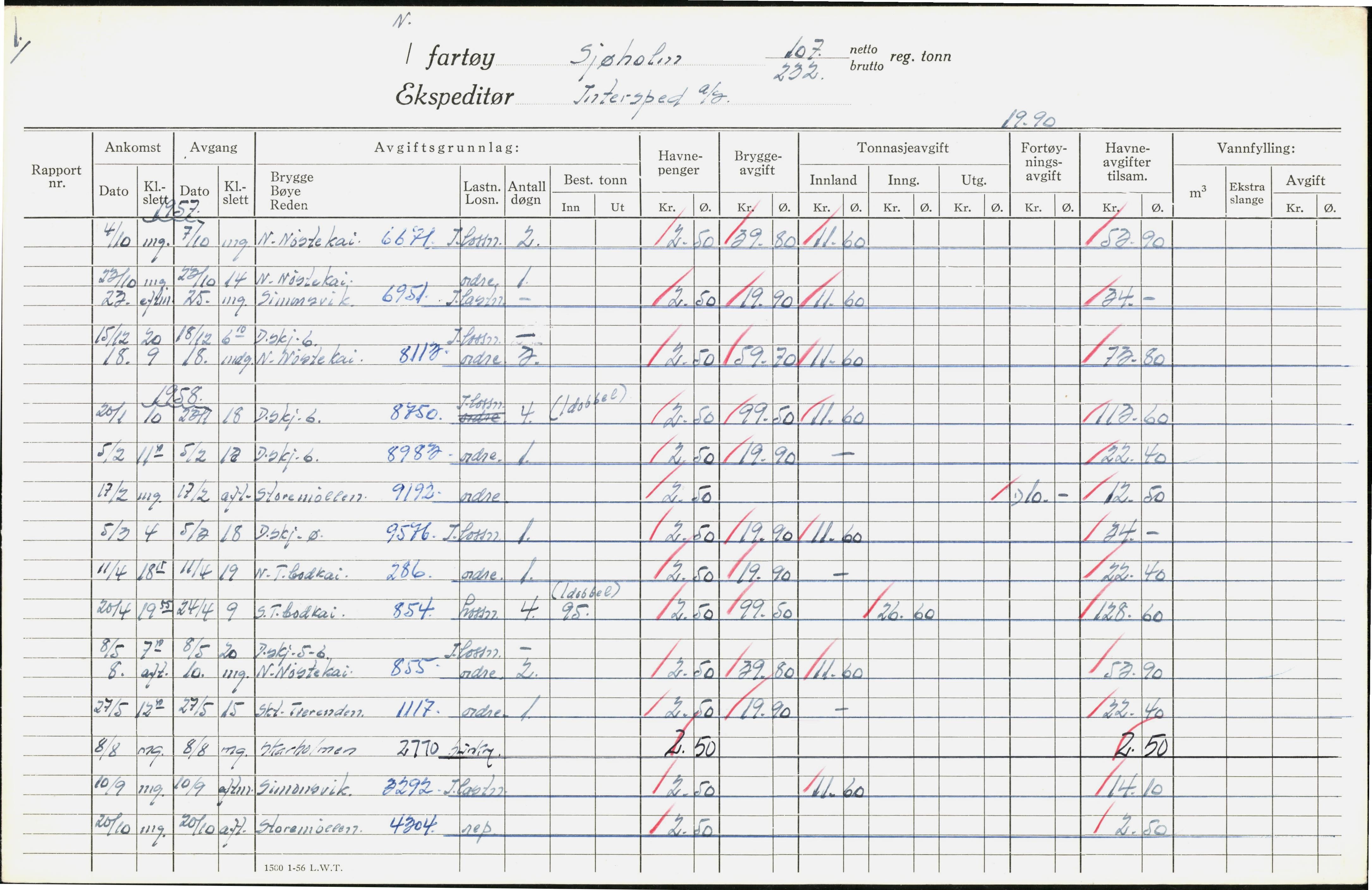 Bergen kommune. Havnekontor/havnefogd, BBA/A-0742/H/Ha/Hac/L0050: Skipsregister Sjøhatt-Slevik, 1941-1975