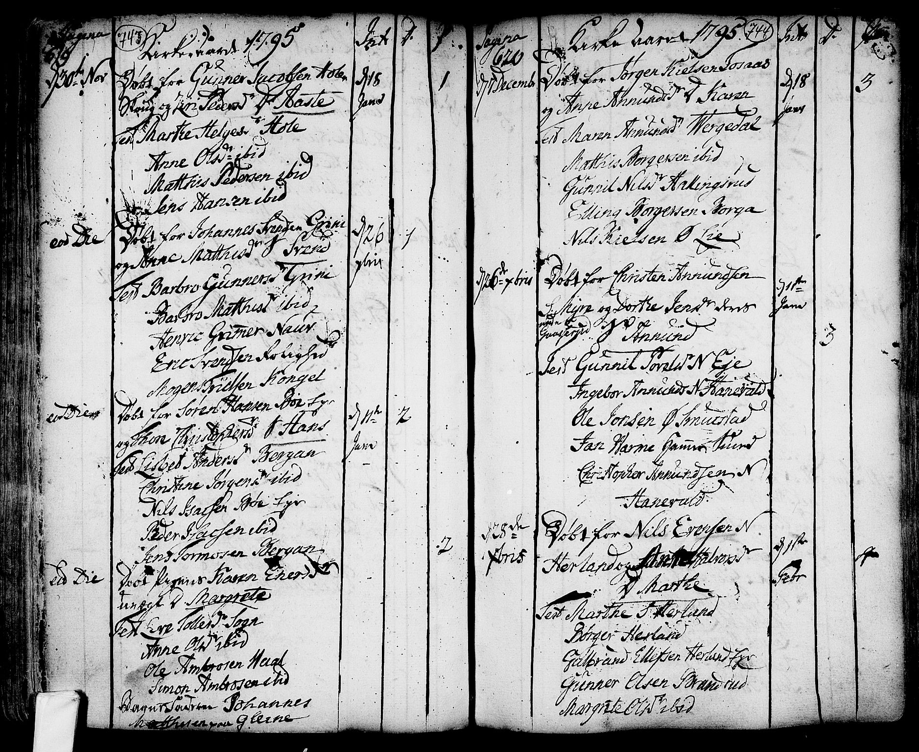 Lardal kirkebøker, SAKO/A-350/F/Fa/L0003: Parish register (official) no. I 3, 1733-1815, p. 743-744