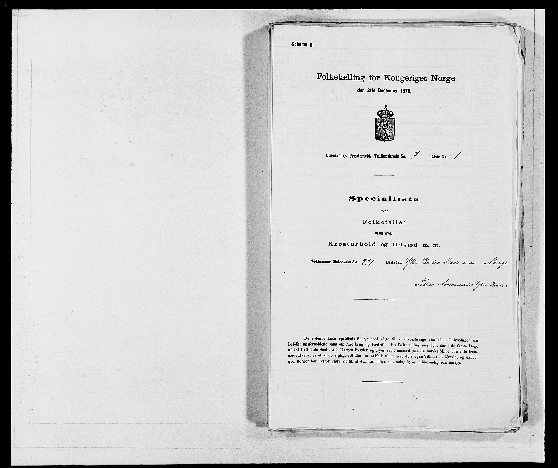 SAB, 1875 census for 1230P Ullensvang, 1875, p. 581