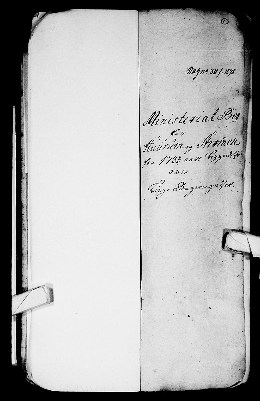 Hurum kirkebøker, AV/SAKO-A-229/F/Fa/L0004: Parish register (official) no. 4, 1733-1757, p. 0-1