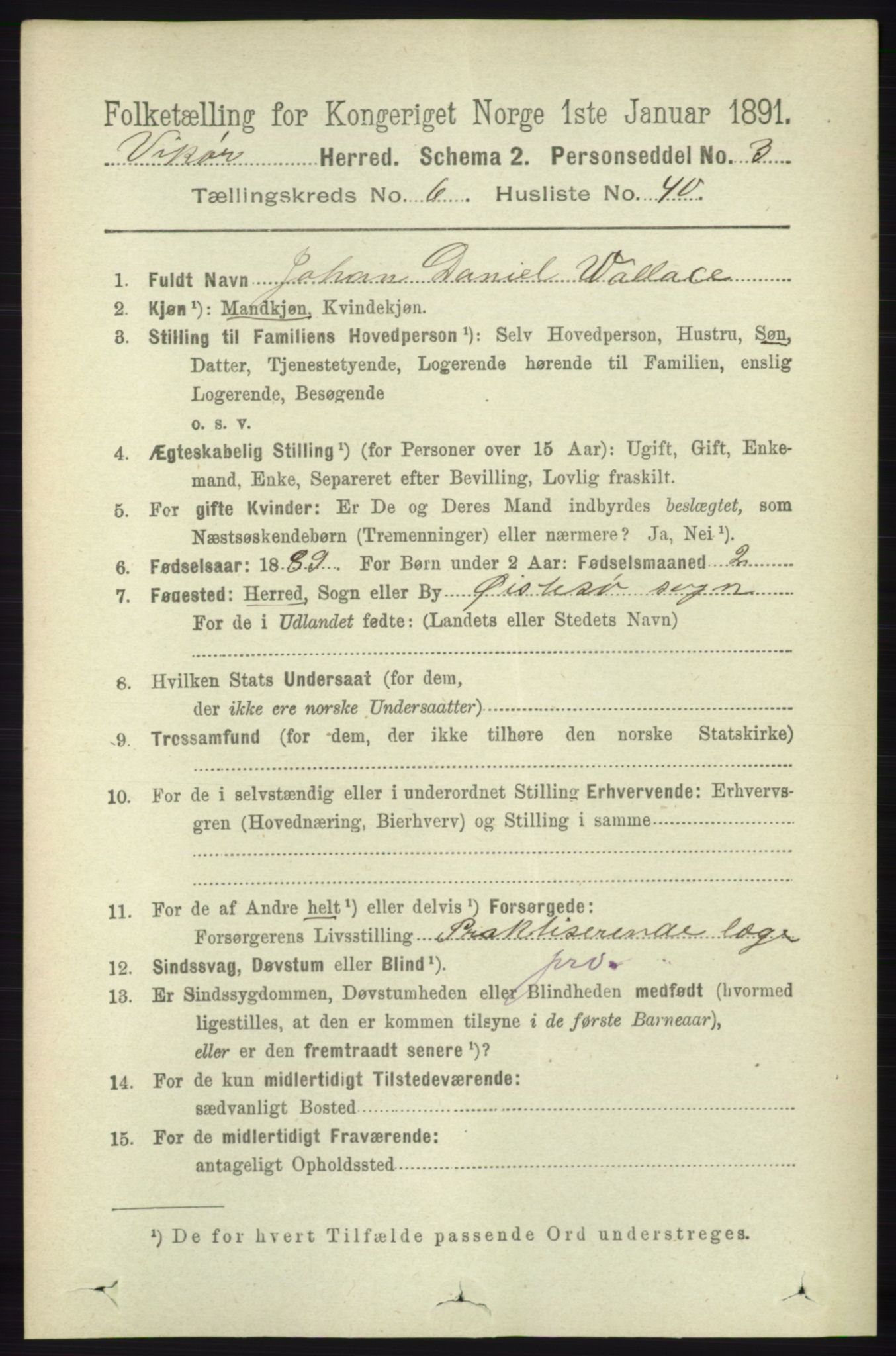 RA, 1891 census for 1238 Vikør, 1891, p. 2014