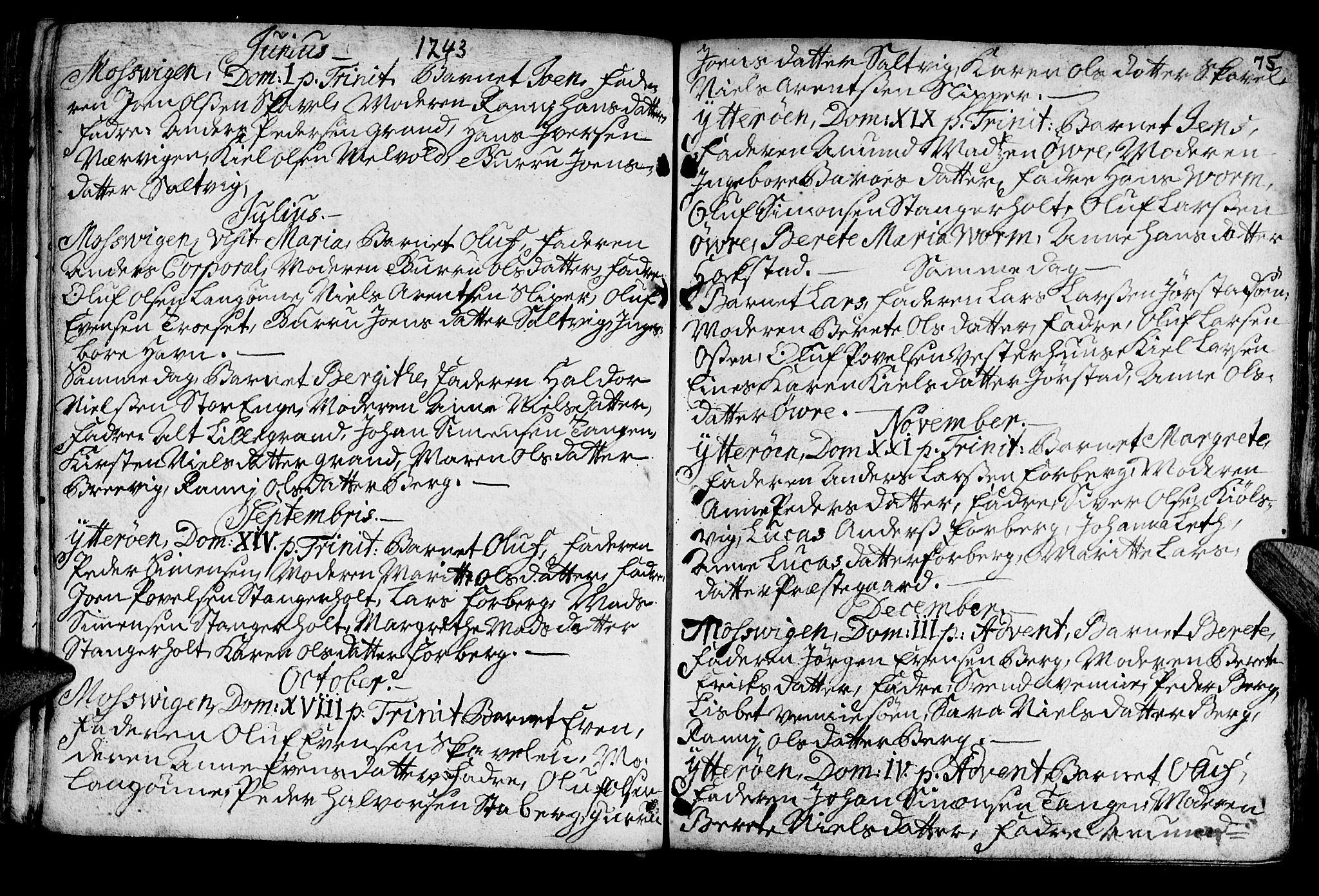 Ministerialprotokoller, klokkerbøker og fødselsregistre - Nord-Trøndelag, SAT/A-1458/722/L0215: Parish register (official) no. 722A02, 1718-1755, p. 75