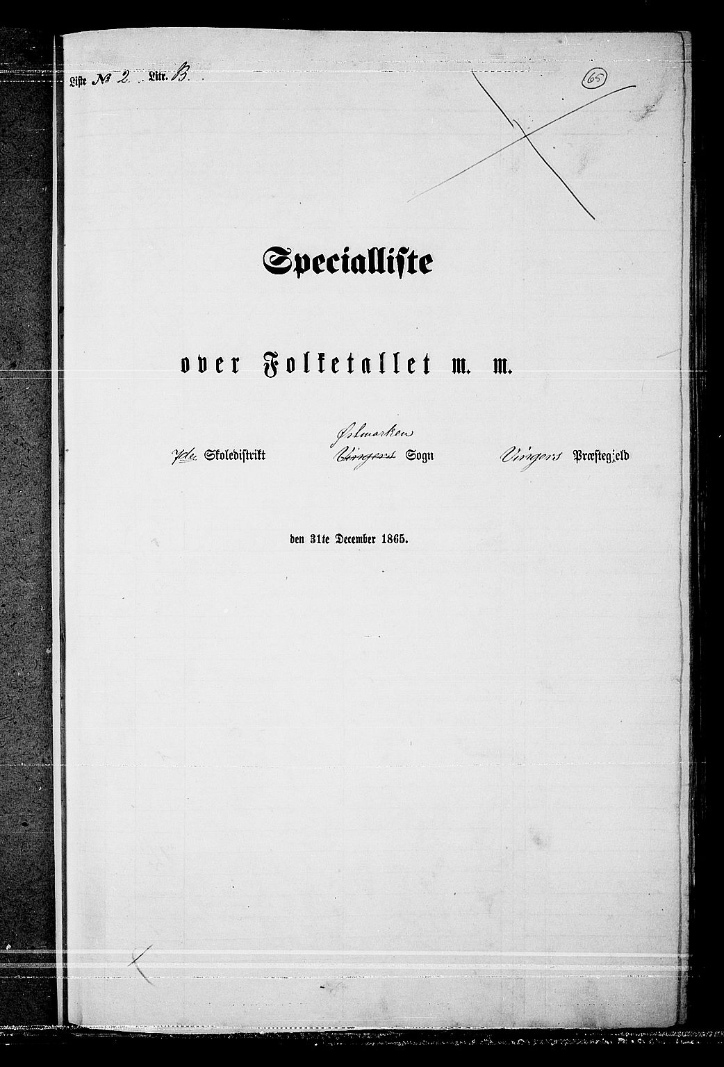 RA, 1865 census for Vinger/Vinger og Austmarka, 1865, p. 62