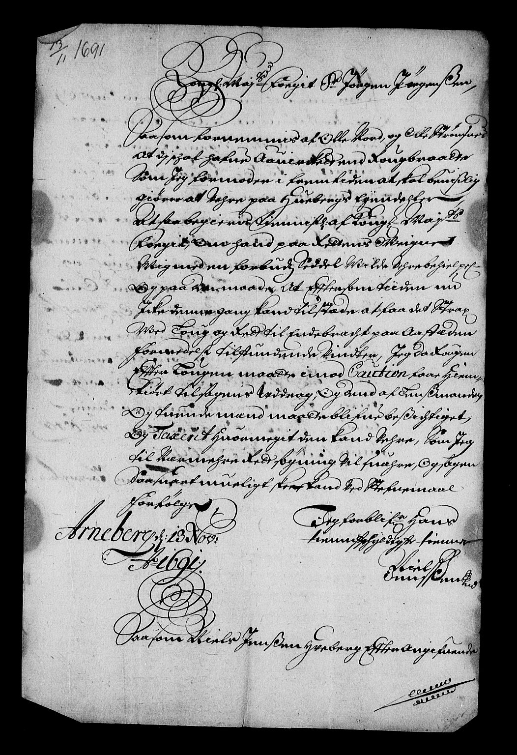 Stattholderembetet 1572-1771, RA/EA-2870/Af/L0004: Avskrifter av vedlegg til originale supplikker, nummerert i samsvar med supplikkbøkene, 1691-1694, p. 130