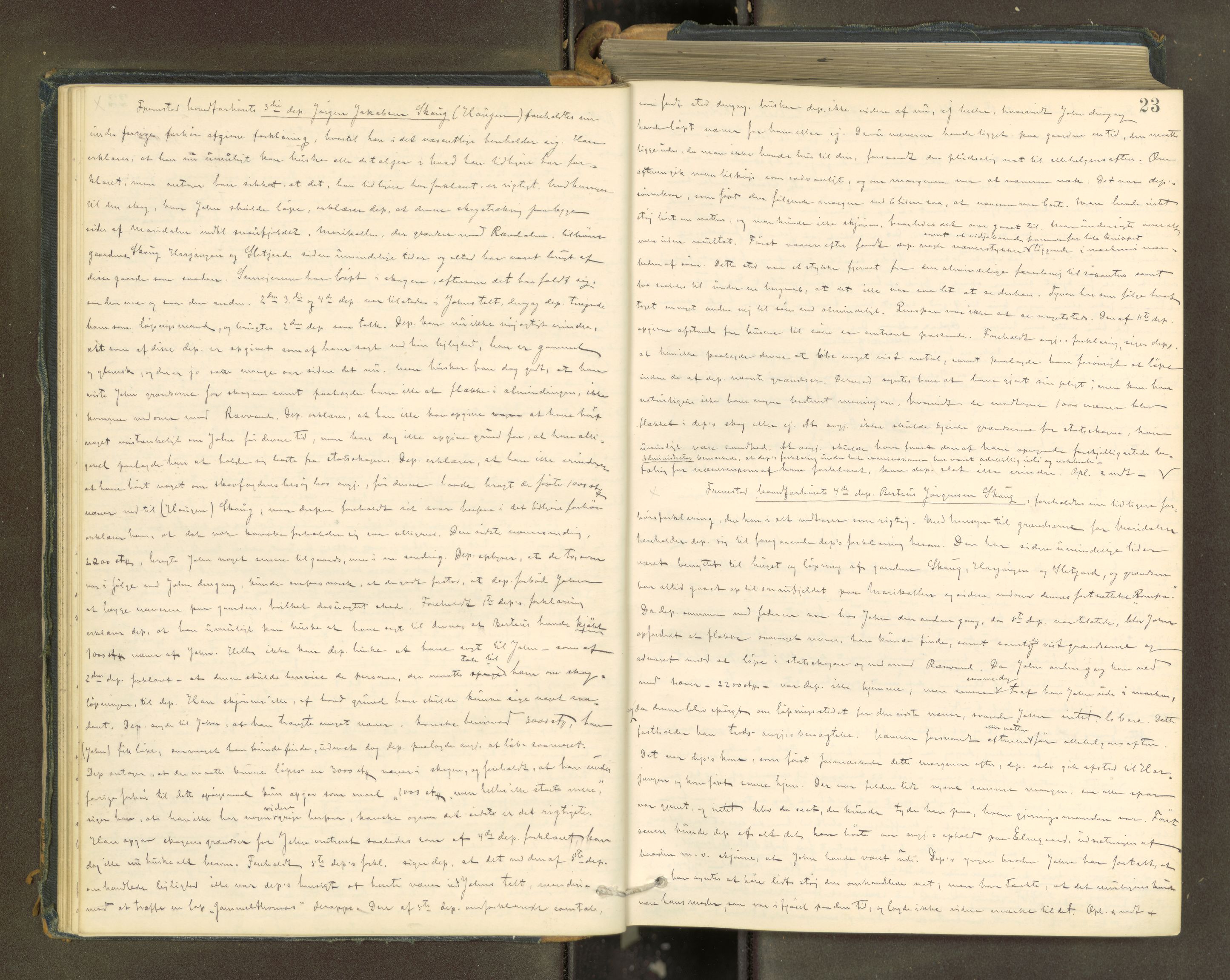 Salten sorenskriveri, AV/SAT-A-4578/1/1/1B/L0027: Ekstrarettsprot. nr. 25, 1884-1889, p. 22b-23a