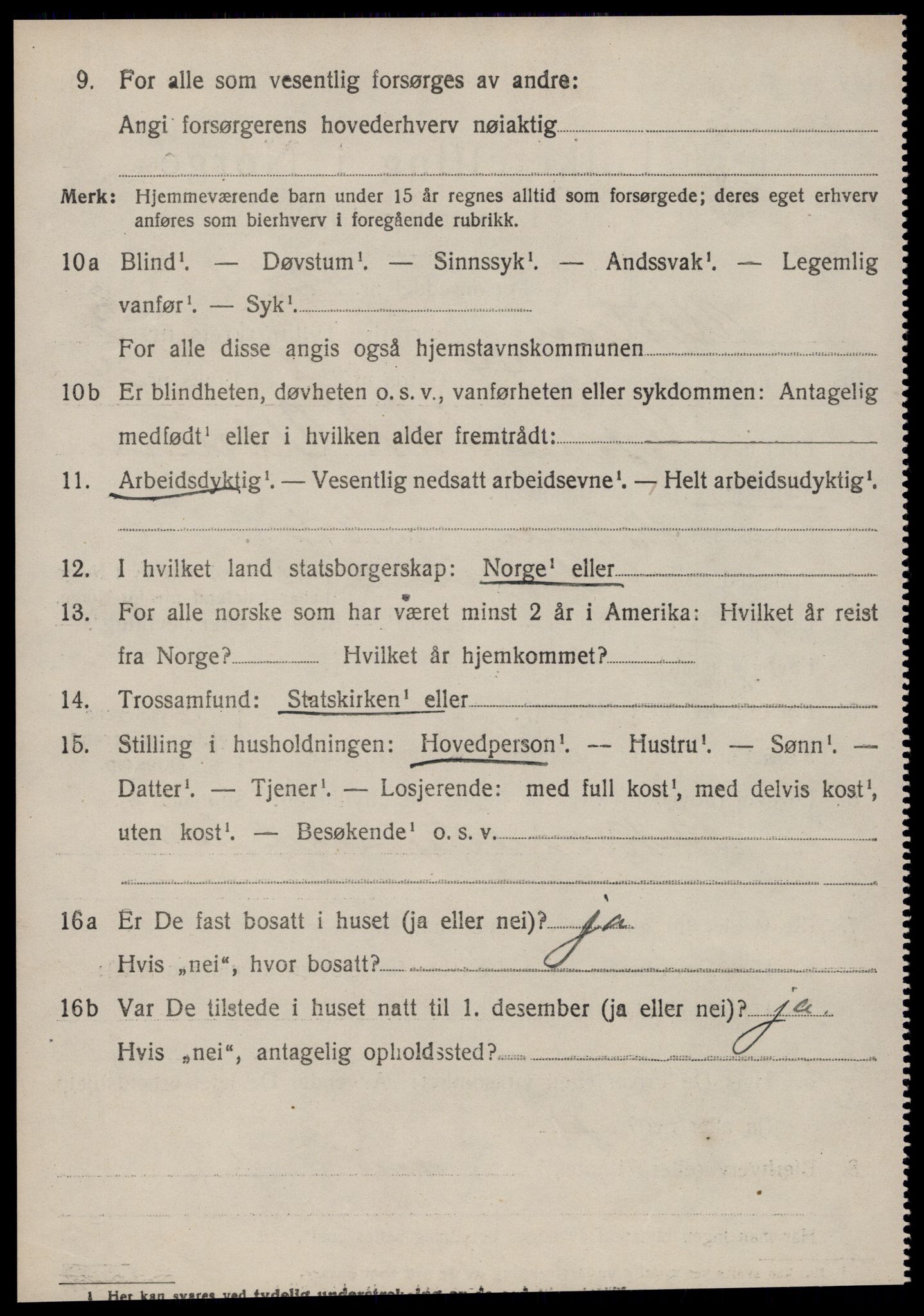 SAT, 1920 census for Ulstein, 1920, p. 2473