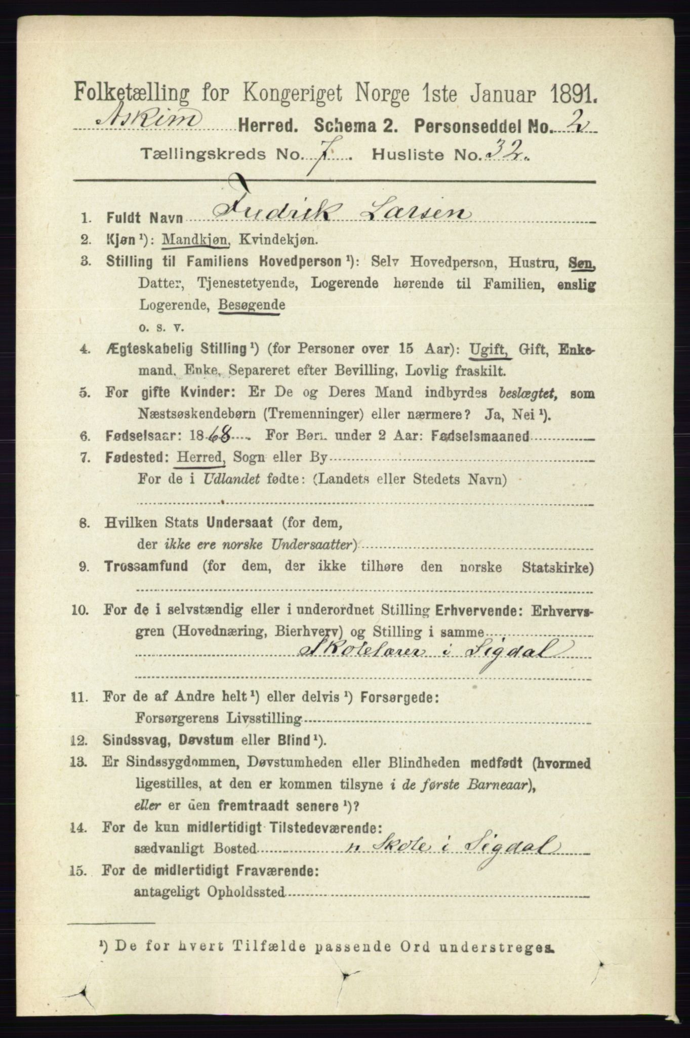 RA, 1891 census for 0124 Askim, 1891, p. 1197